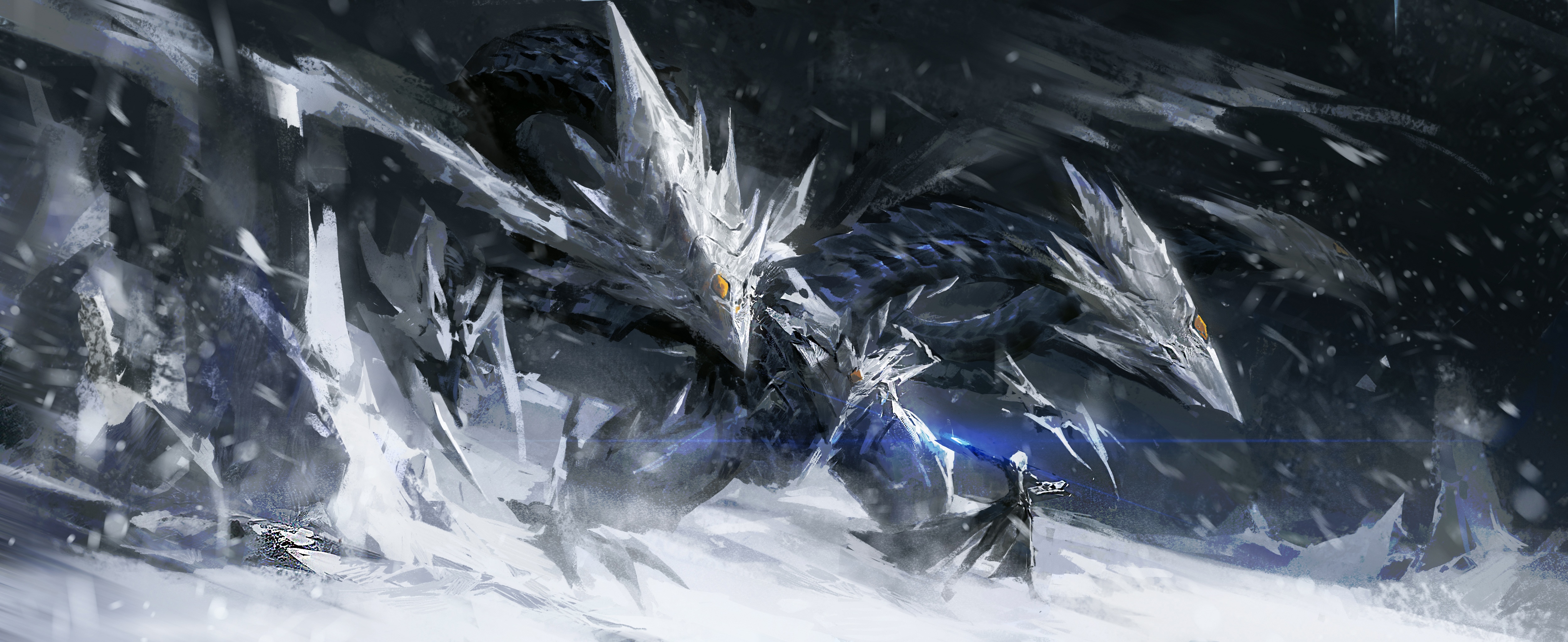 4K Yu-Gi-Oh! Trishula, Dragon of the Ice Barrier HD Wallpaper