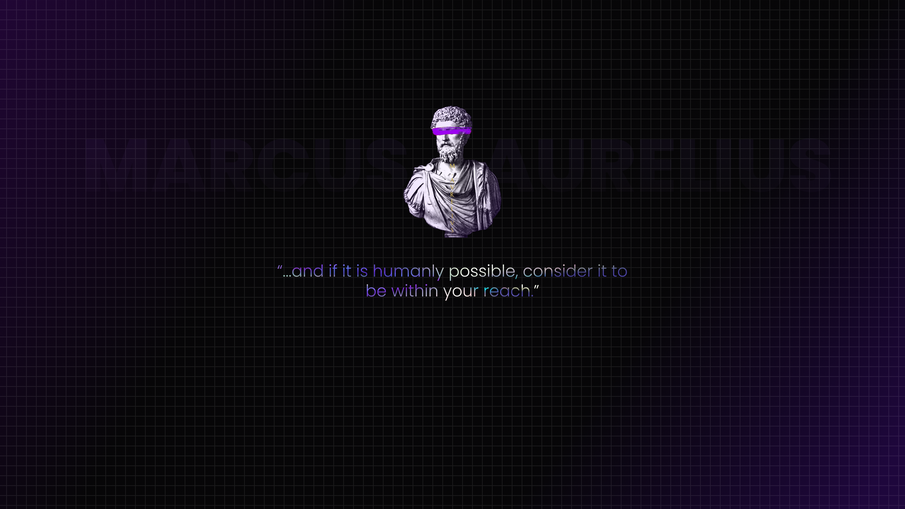 4K Marcus Aurelius quote on a grid background HD Wallpaper