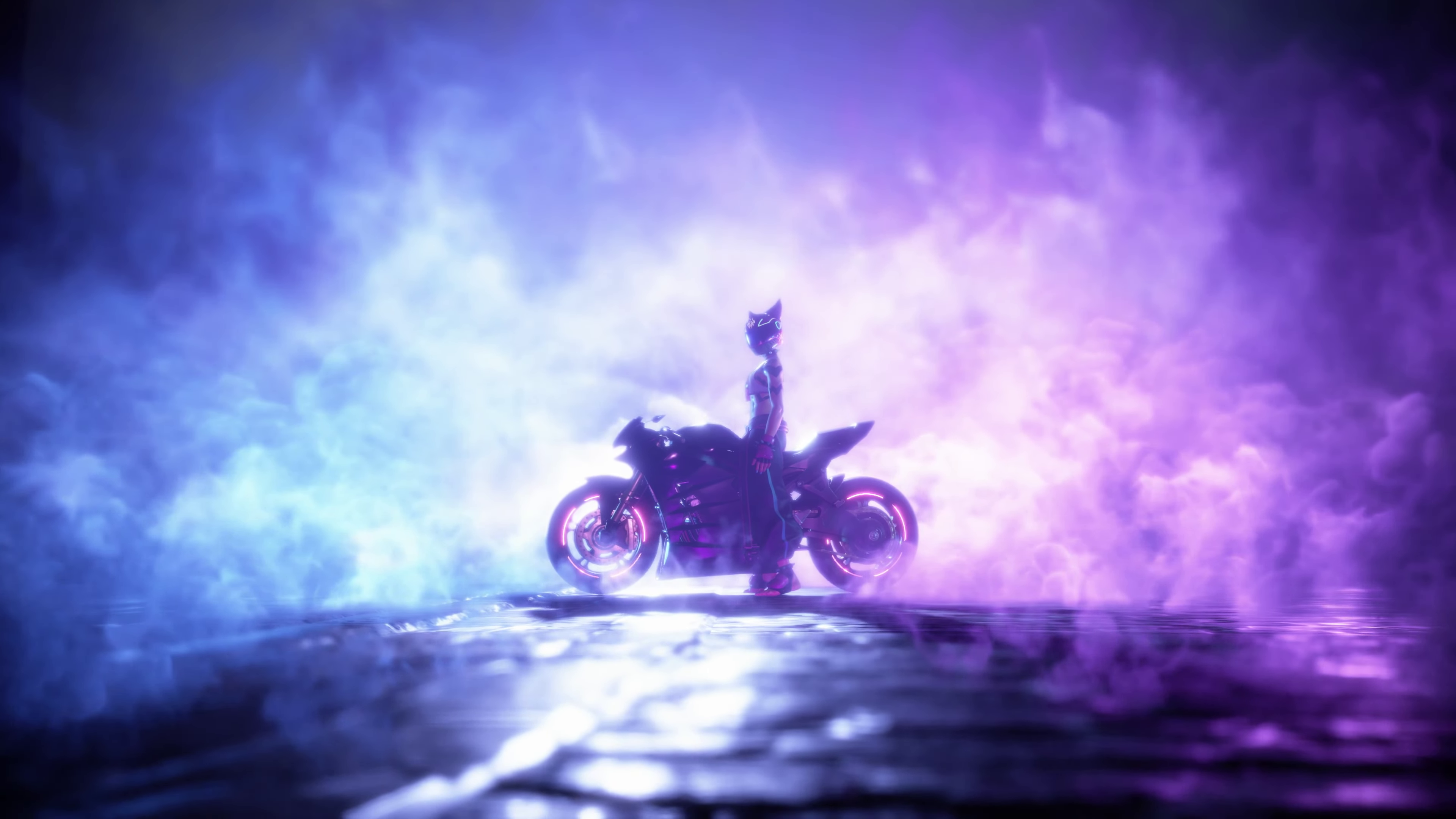 4K Han Juri on Motorcycle in Smoke HD Wallpaper