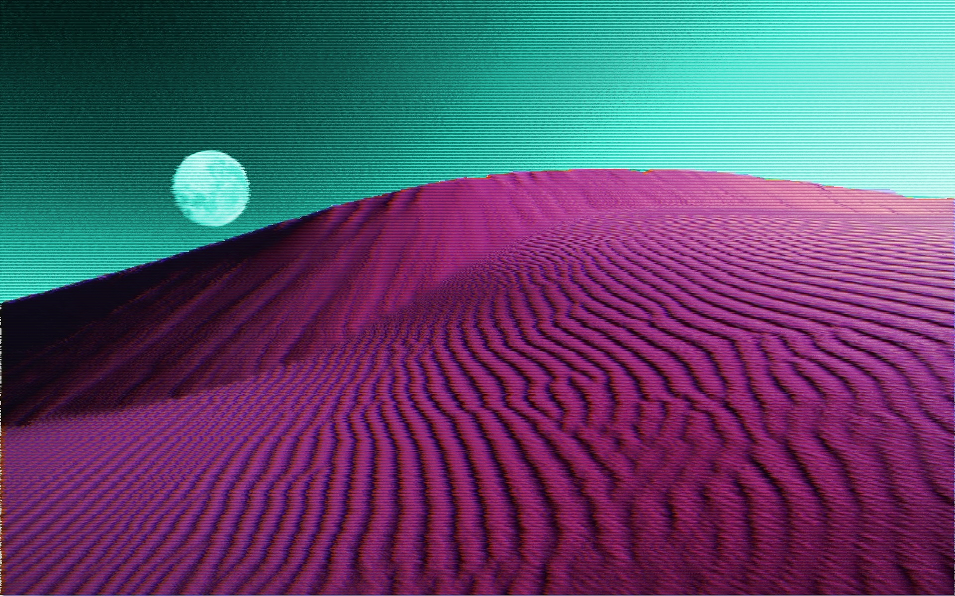 Windows XP Glitch Art Desert Landscape HD Wallpaper