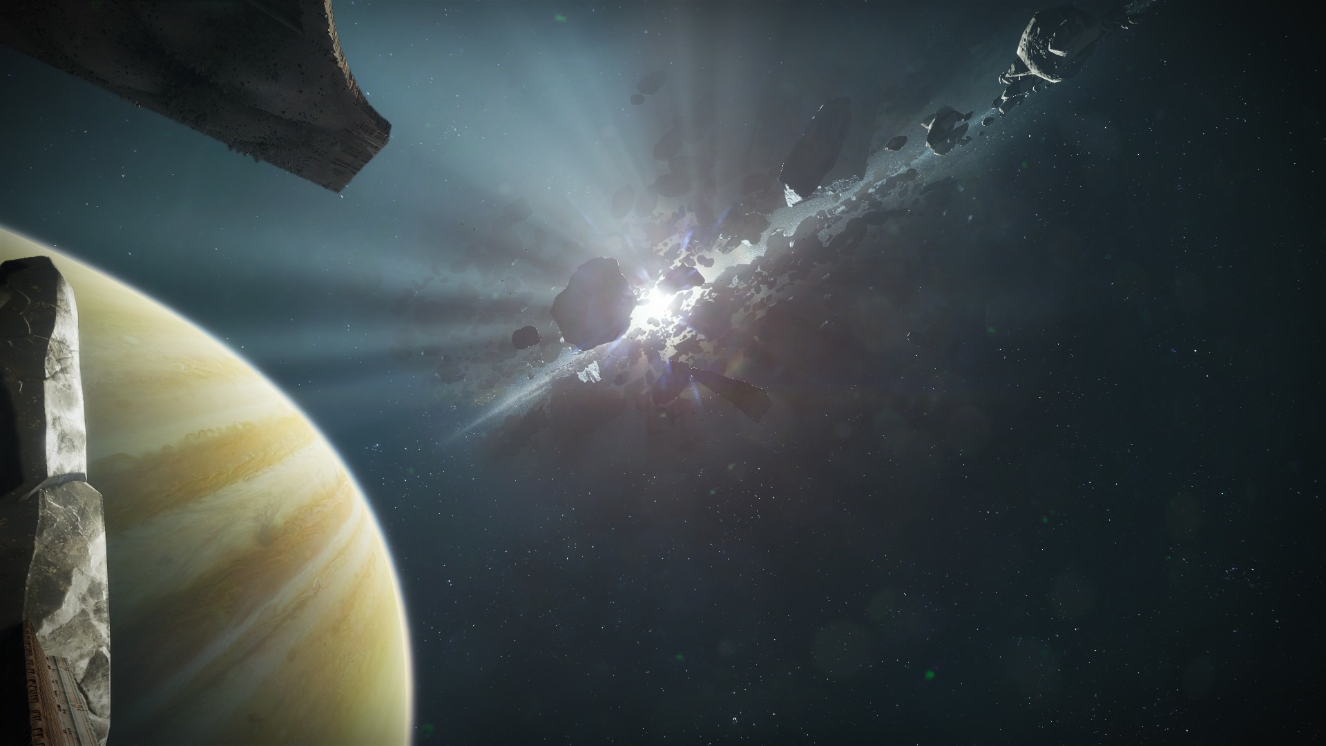 Destiny Content Vault: Asteroid Field and Planet HD Wallpaper