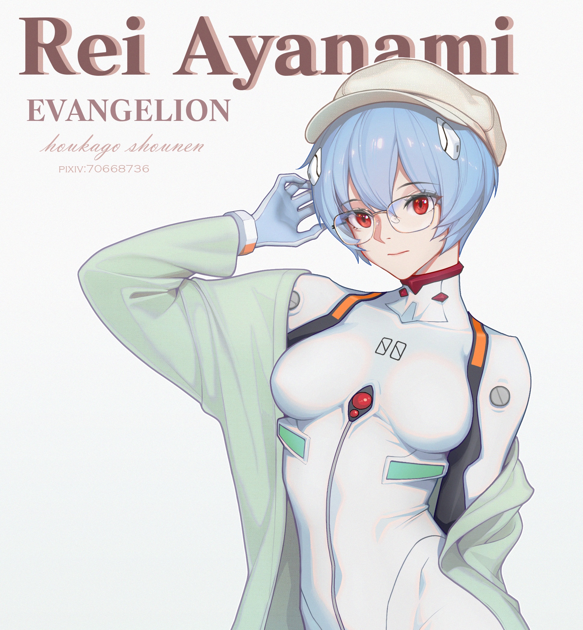 Rei Ayanami in Evangelion Plugsuit Fan Art HD Wallpaper