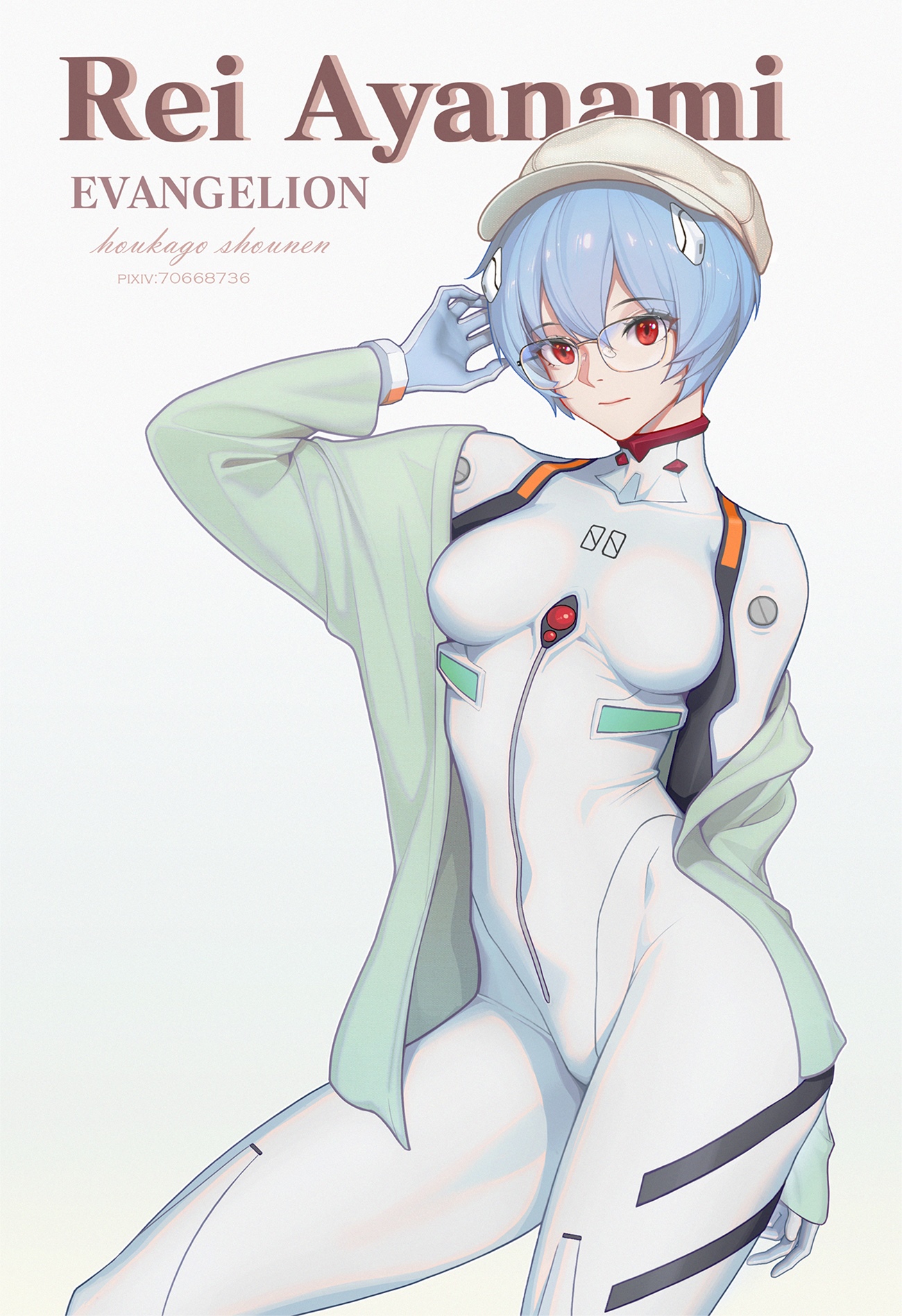 Rei Ayanami in Evangelion Plugsuit Fan Art HD Phone Wallpaper