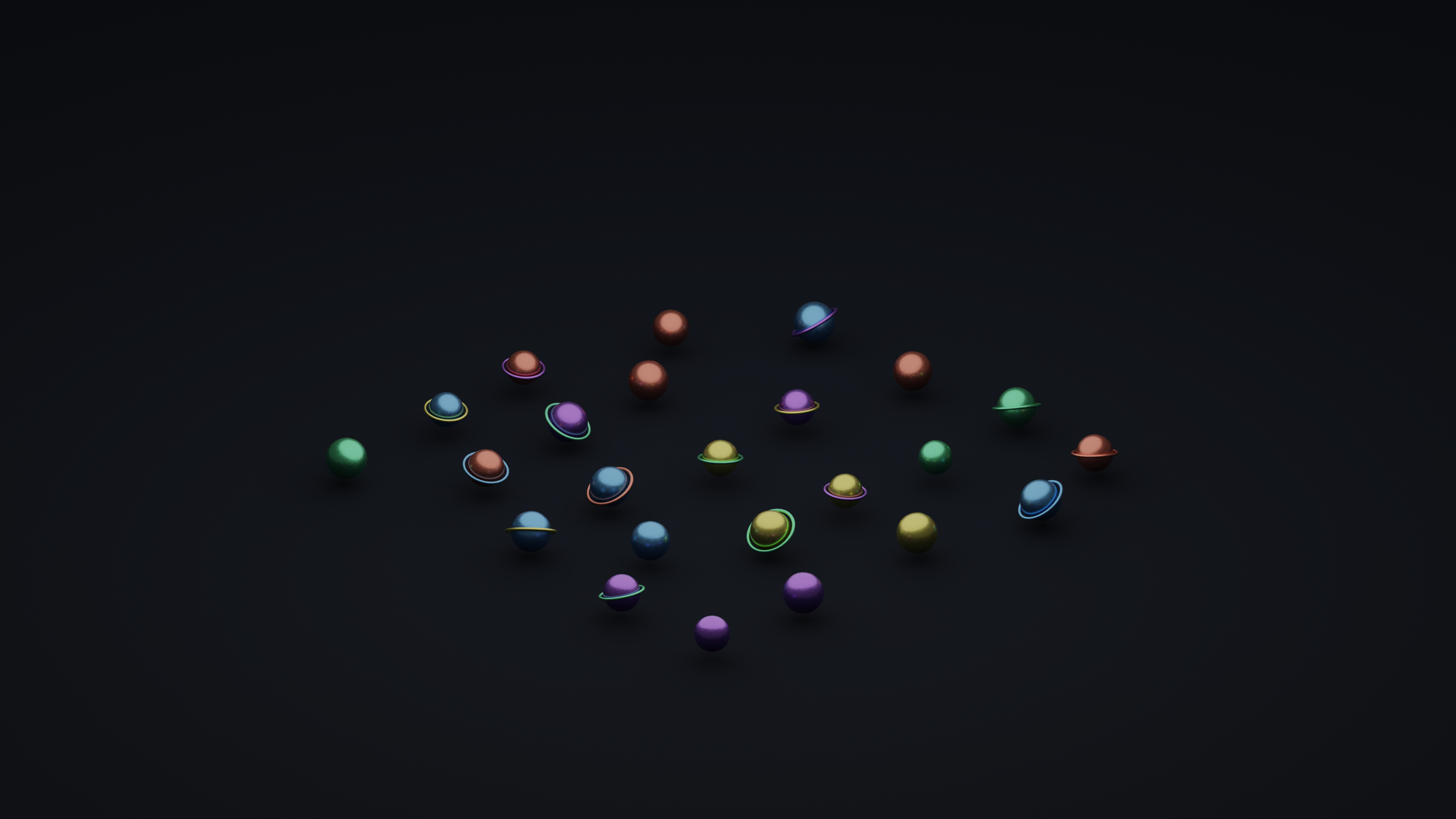 4K Blender geometry nodes planets HD Wallpaper