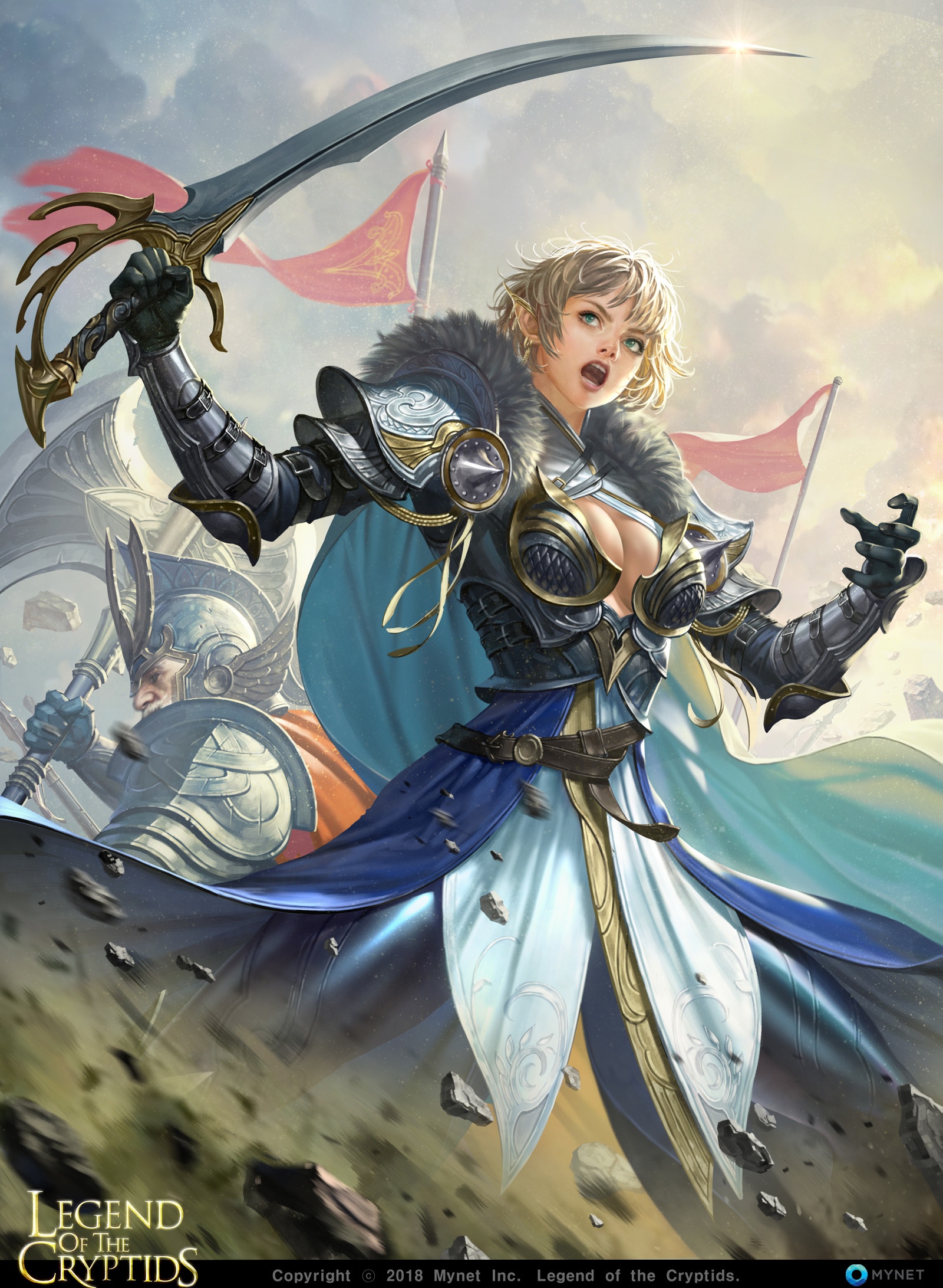 Fantasy warrior woman with sword in armor HD Phone Wallpaper