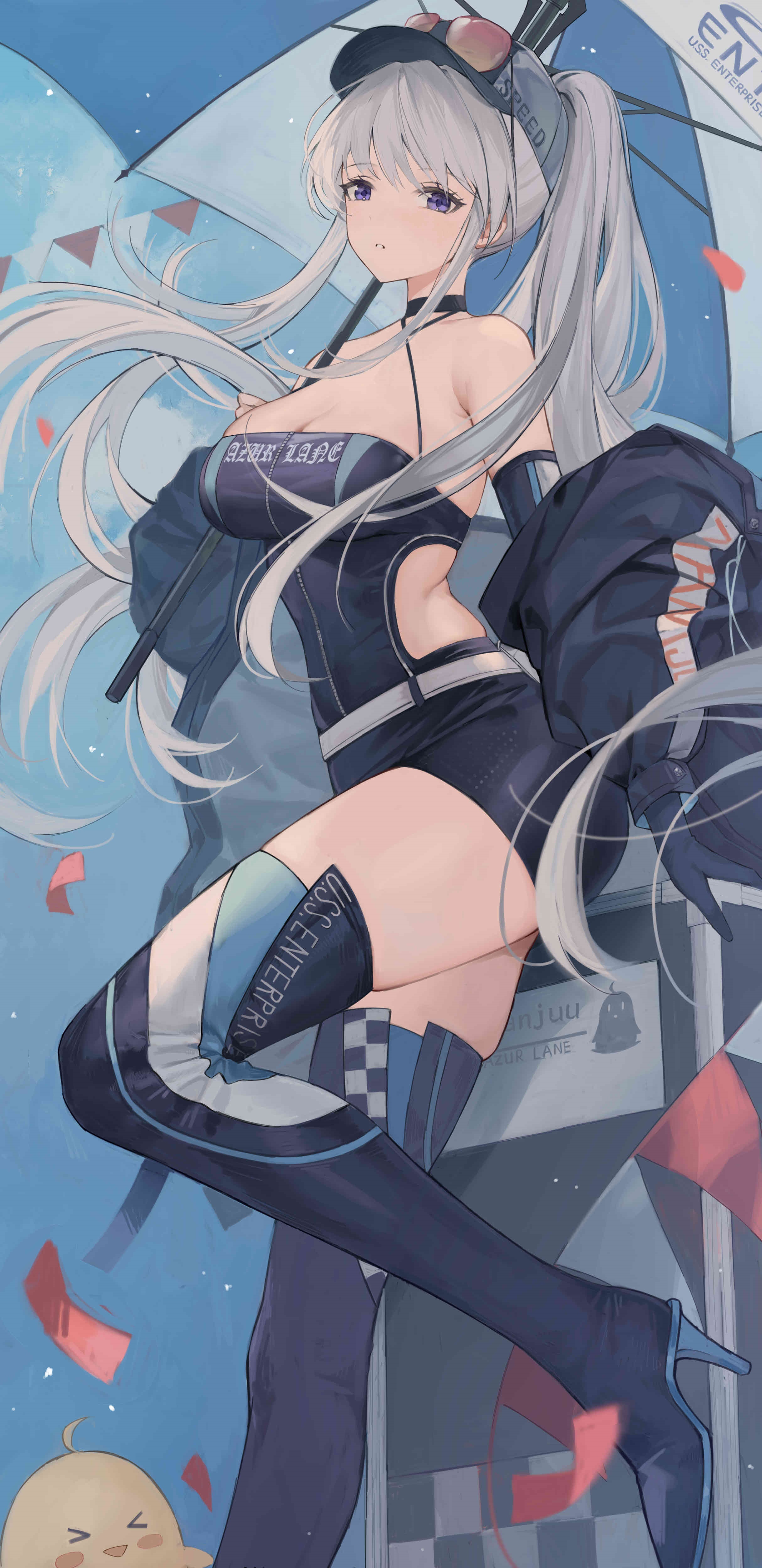 Azur Lane Enterprise with Umbrella HD Phone Wallpaper