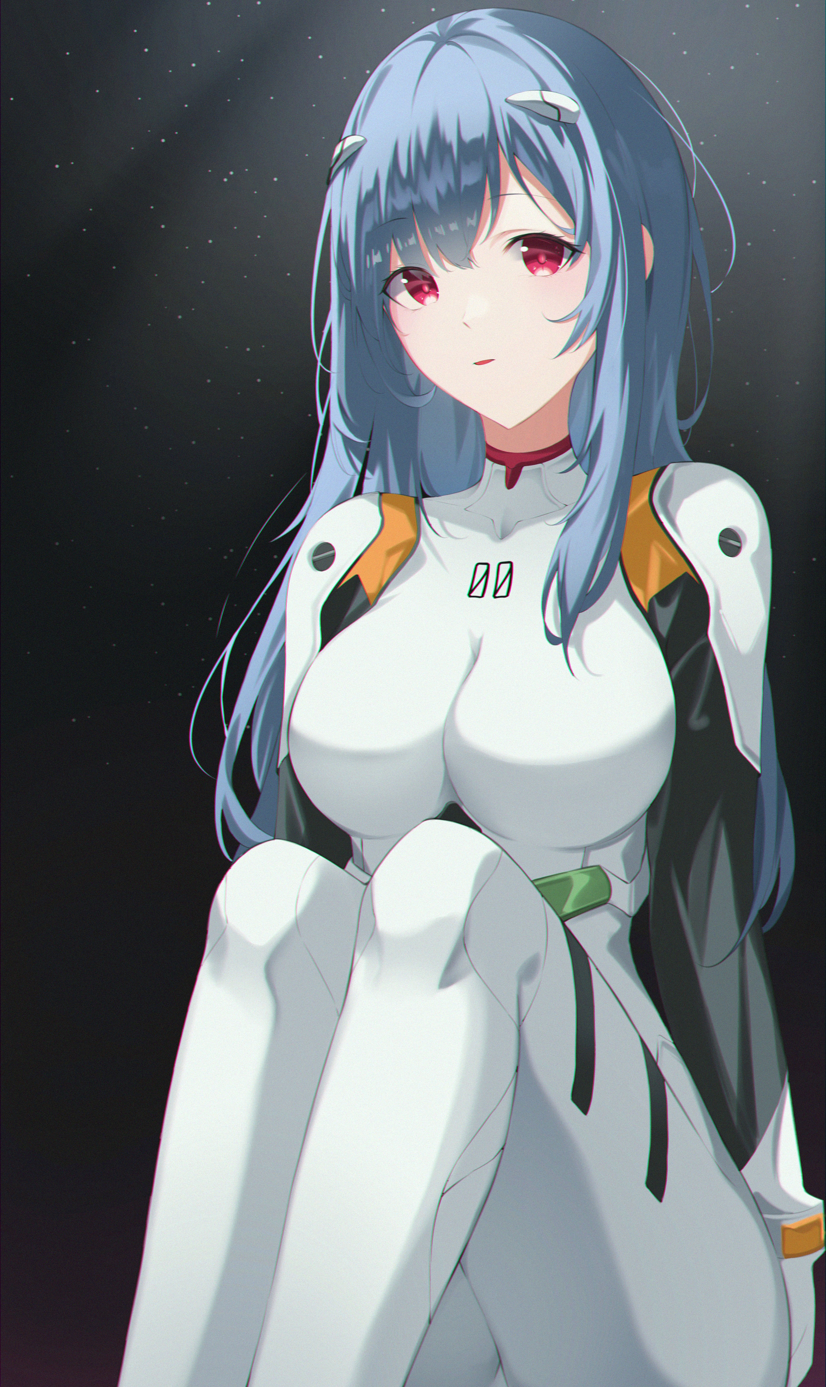 Ayanami Rei in a white plugsuit from Neon Genesis Evangelion HD Phone Wallpaper