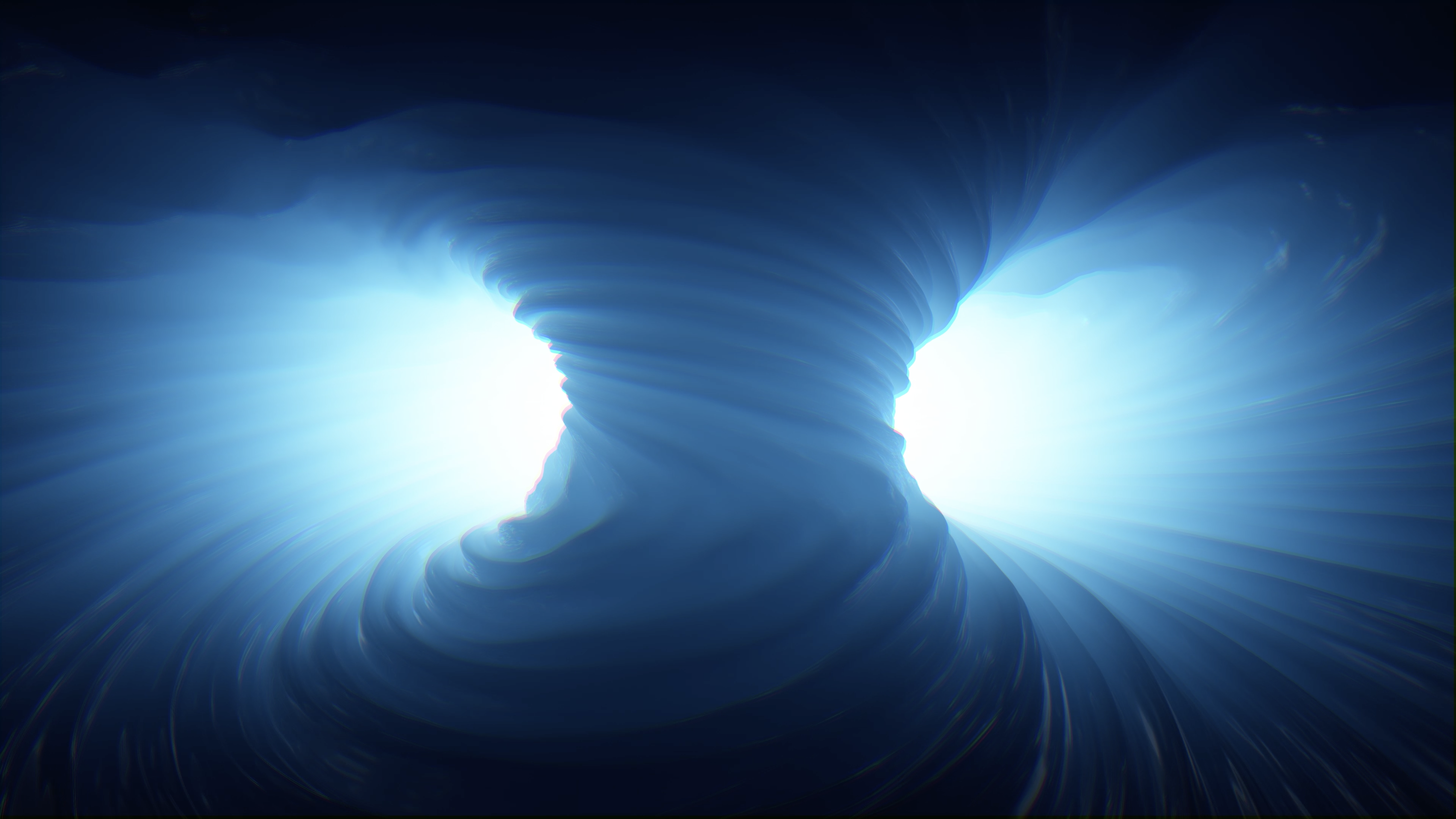 Abstract blue vortex with bright light HD Wallpaper