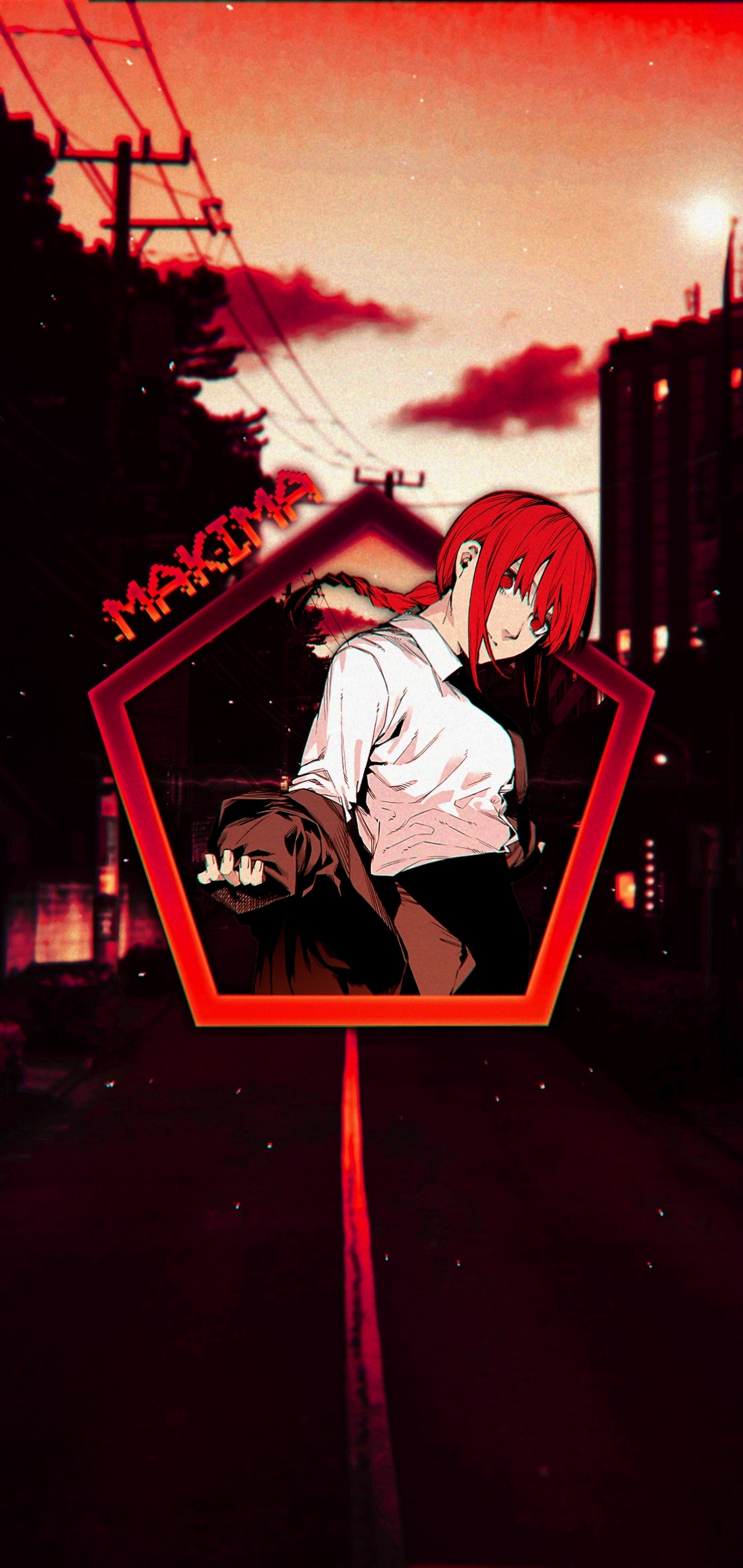 Makima from Chainsaw Man in a city HD Phone Wallpaper