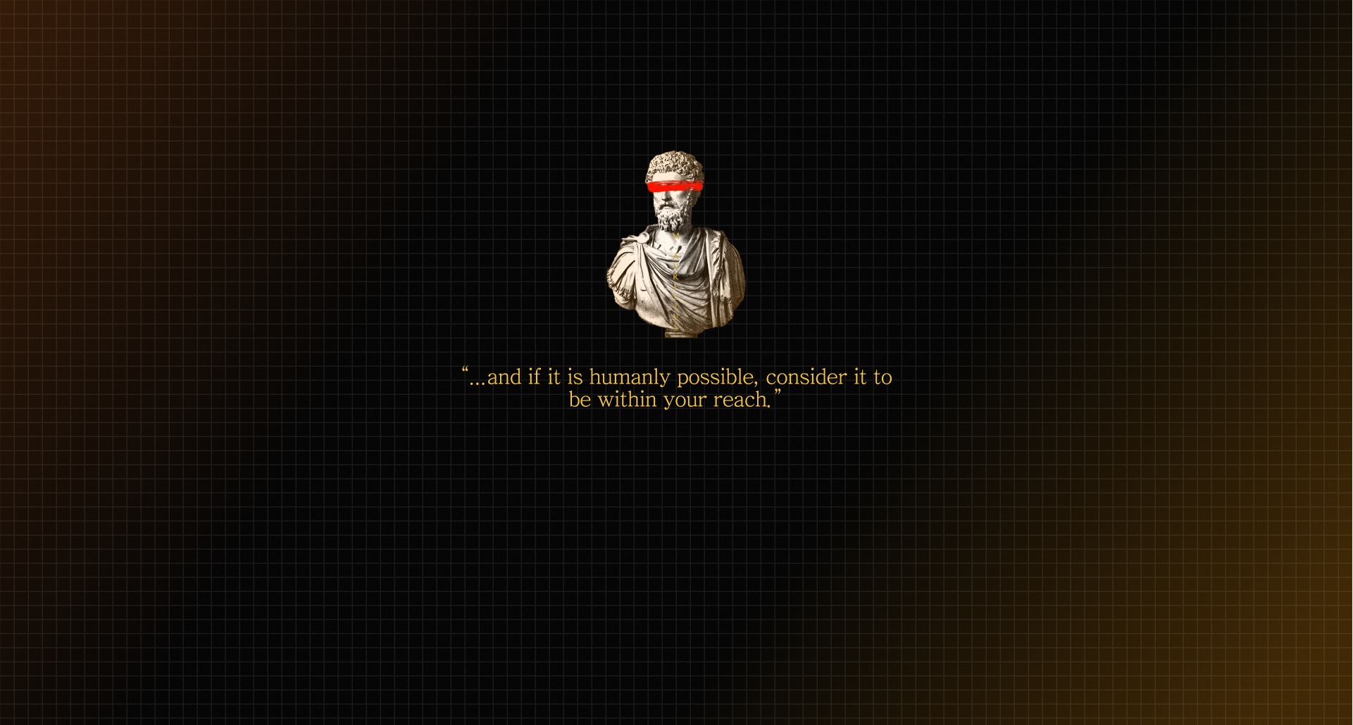 Bust of Marcus Aurelius with a quote HD Wallpaper