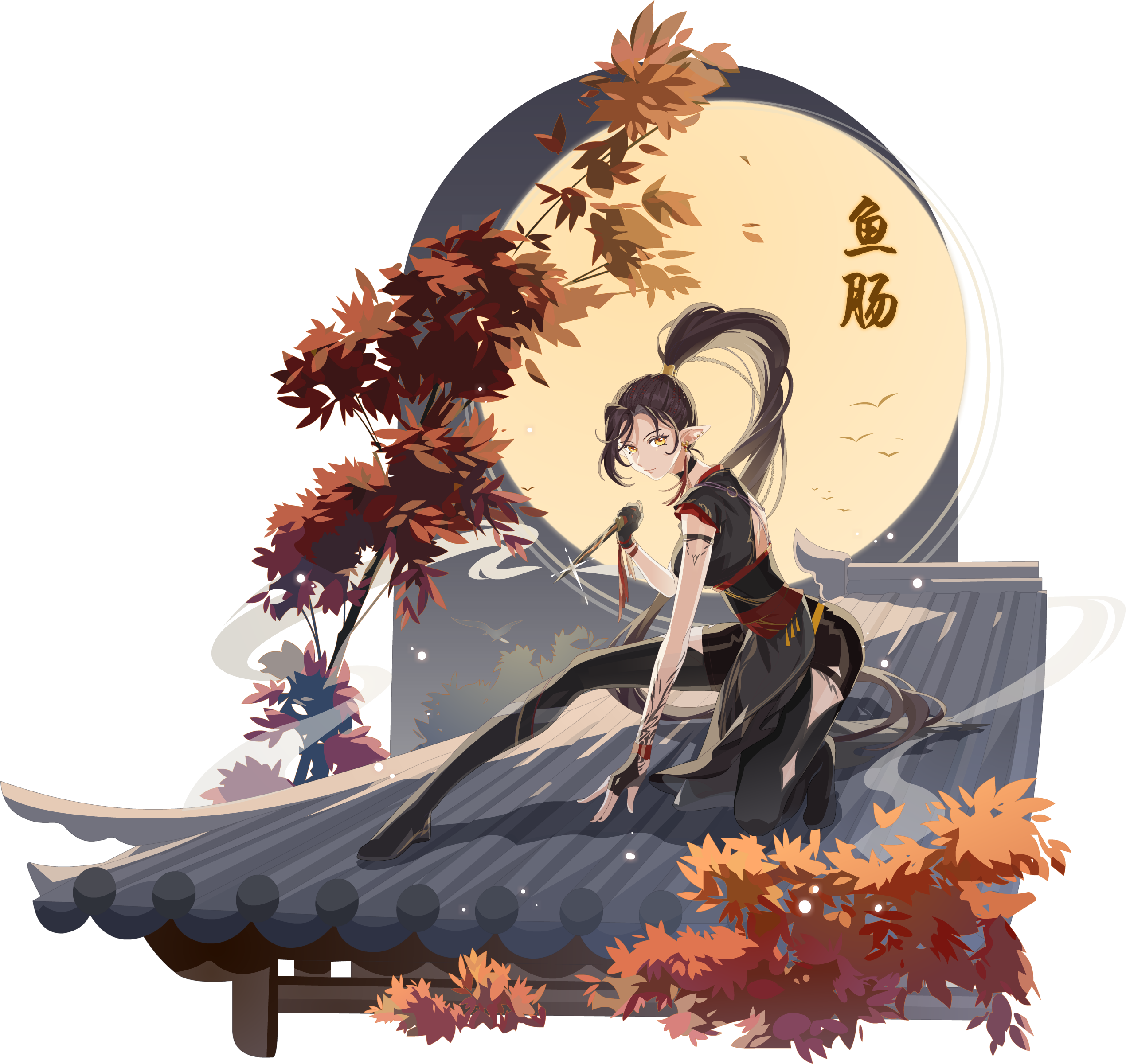 Woman with pointy ears and Chinese clothing HD Wallpaper