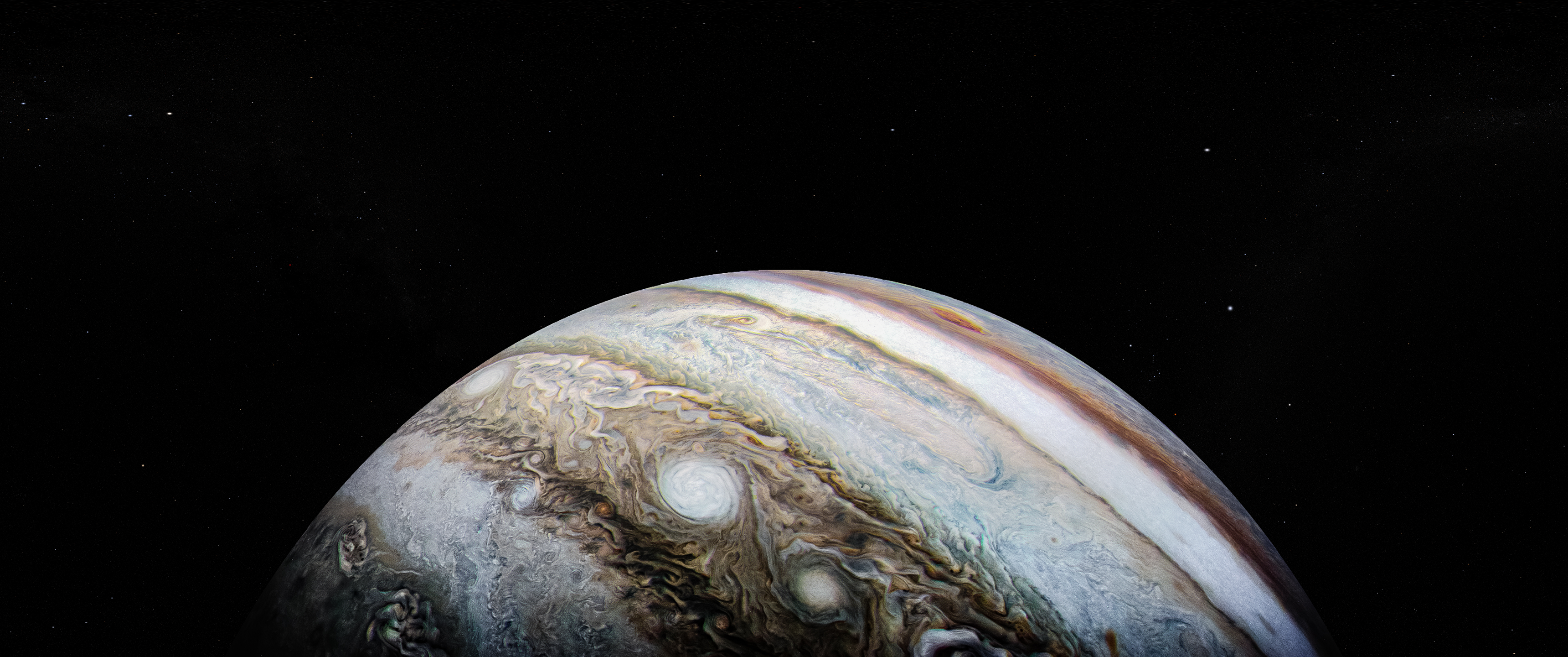 Jupiter in deep space with stars HD Wallpaper