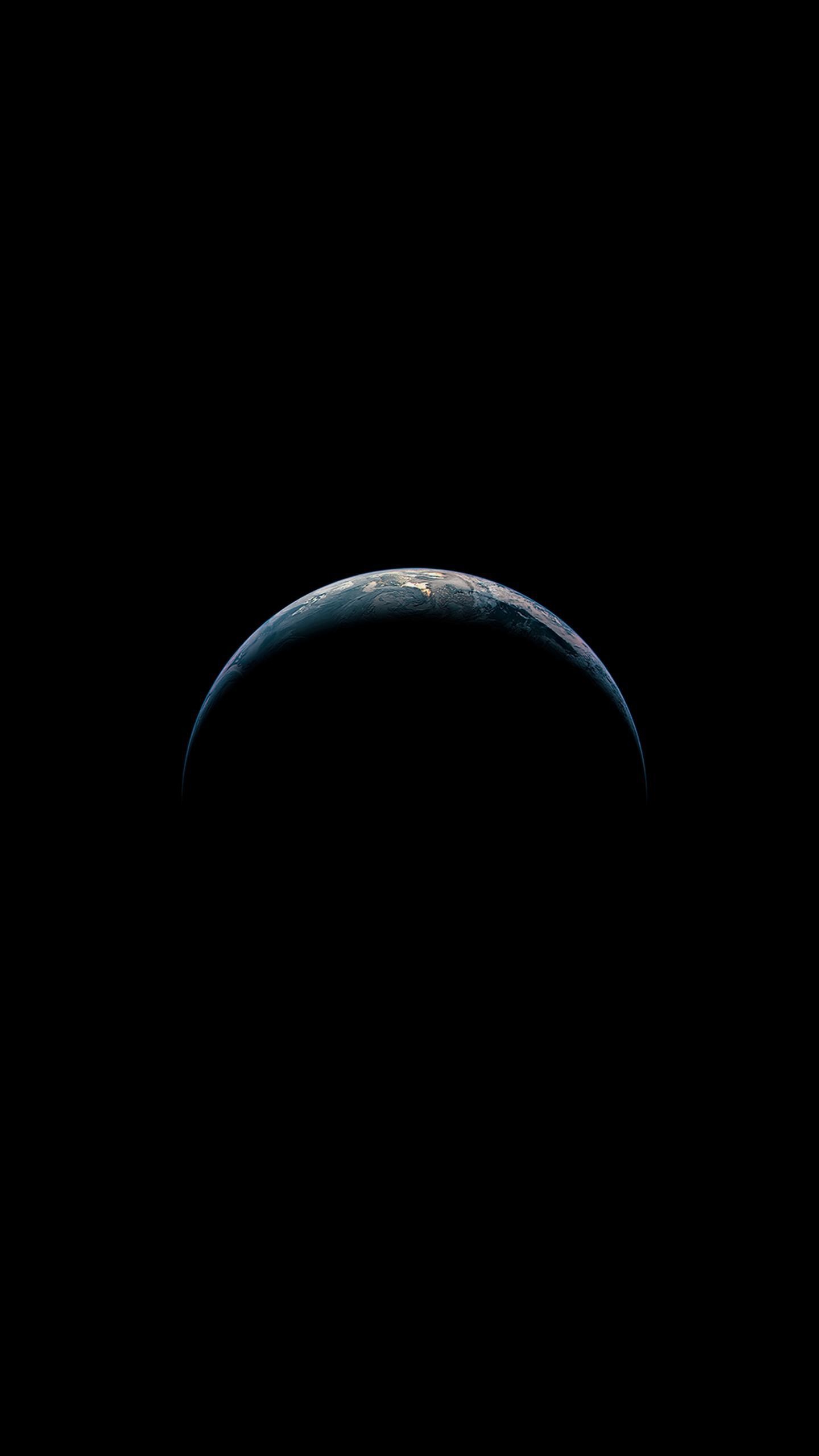 Earth seen from space against a black background HD Phone Wallpaper
