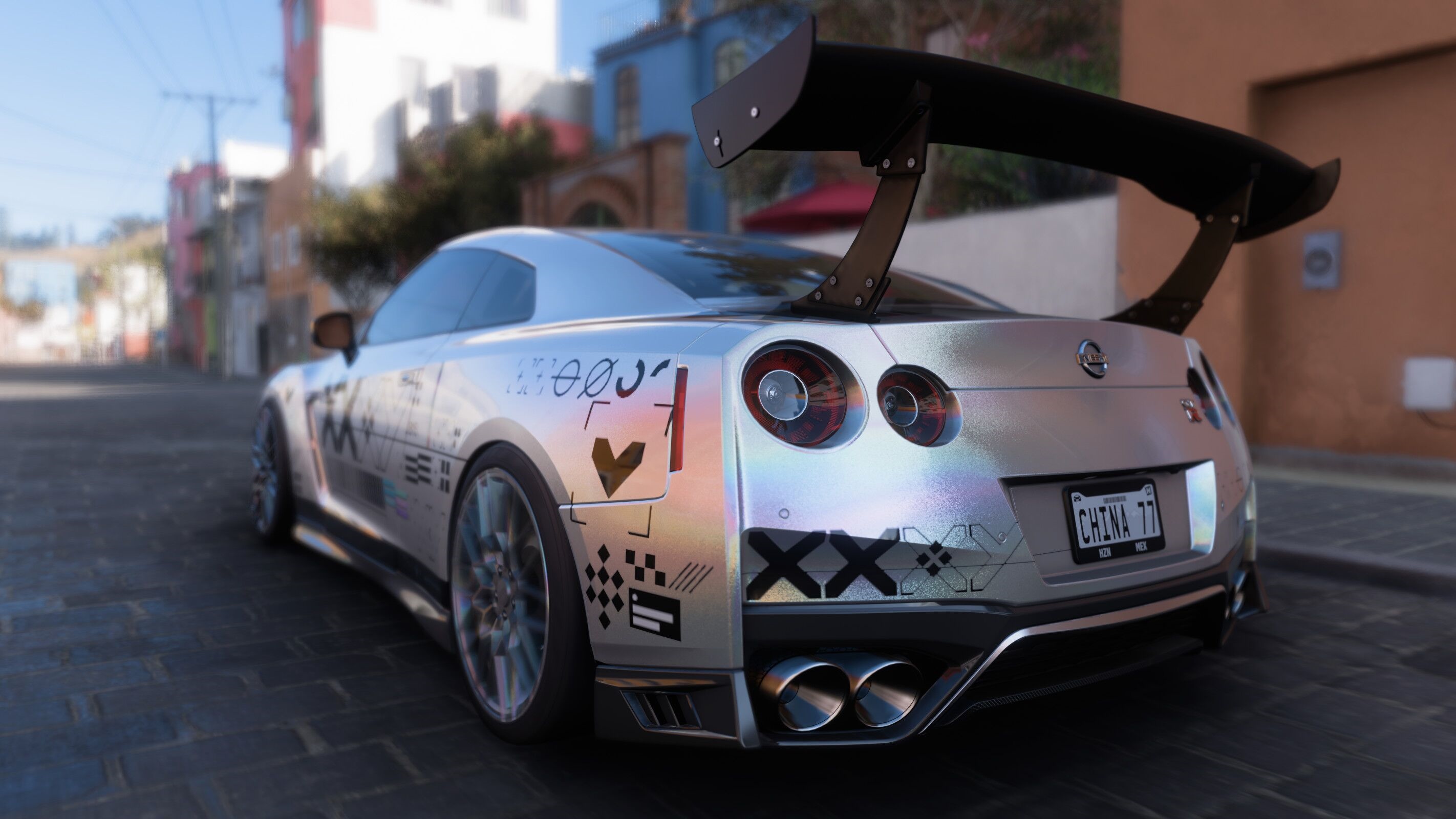 Nissan GT-R with Printstream livery in Forza Horizon 5 HD Wallpaper