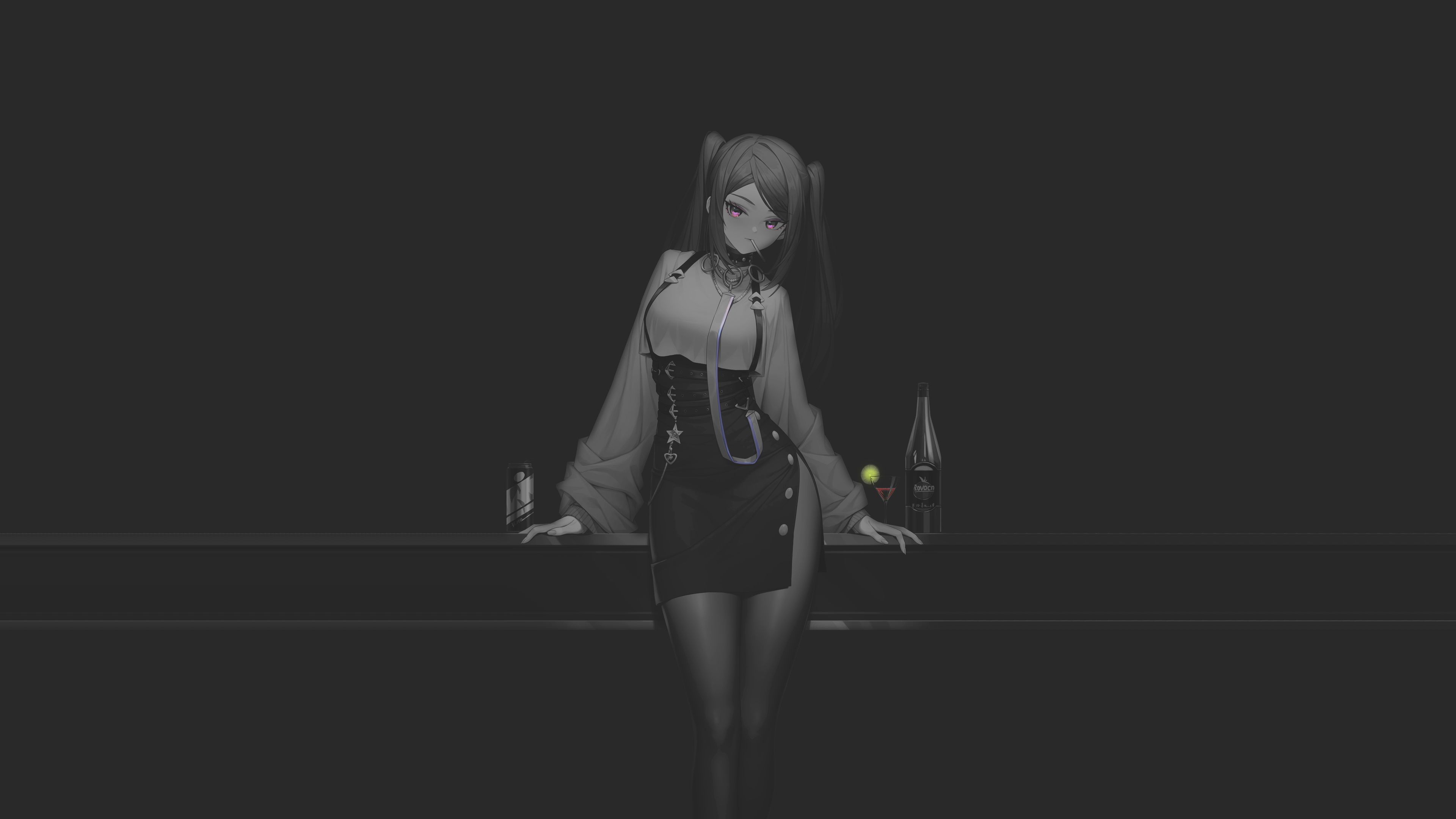 Jill Stingray from VA-11 Hall-A at a bar HD Wallpaper
