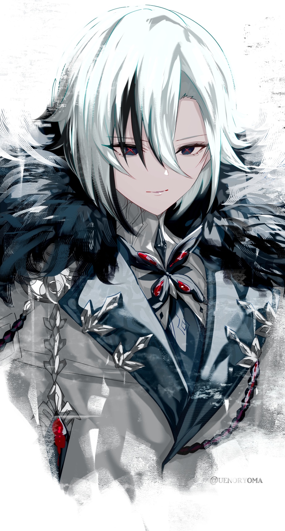 Arlecchino from Genshin Impact with white hair HD Phone Wallpaper