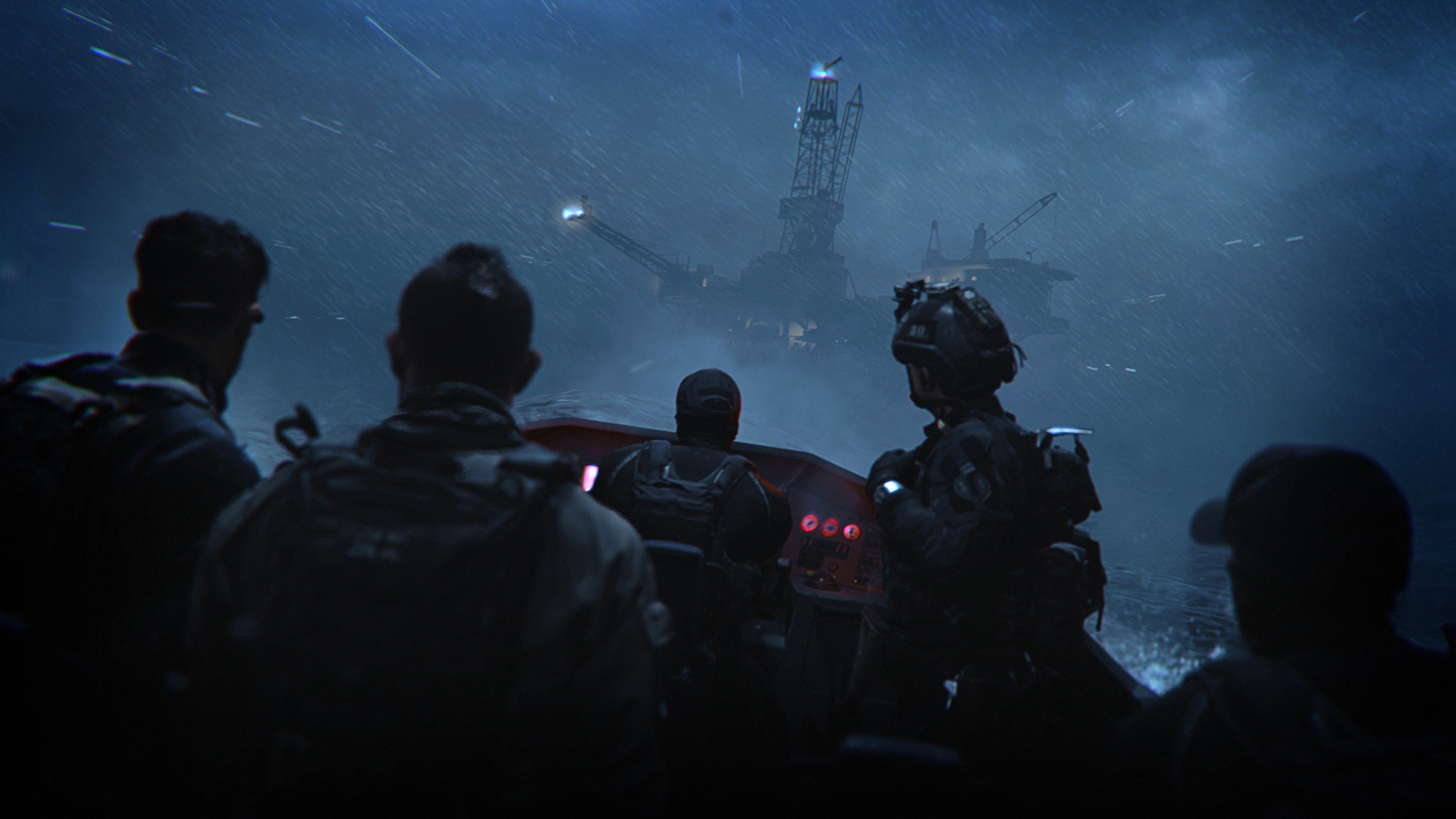 Call of Duty Modern Warfare II on a boat in a storm HD Wallpaper