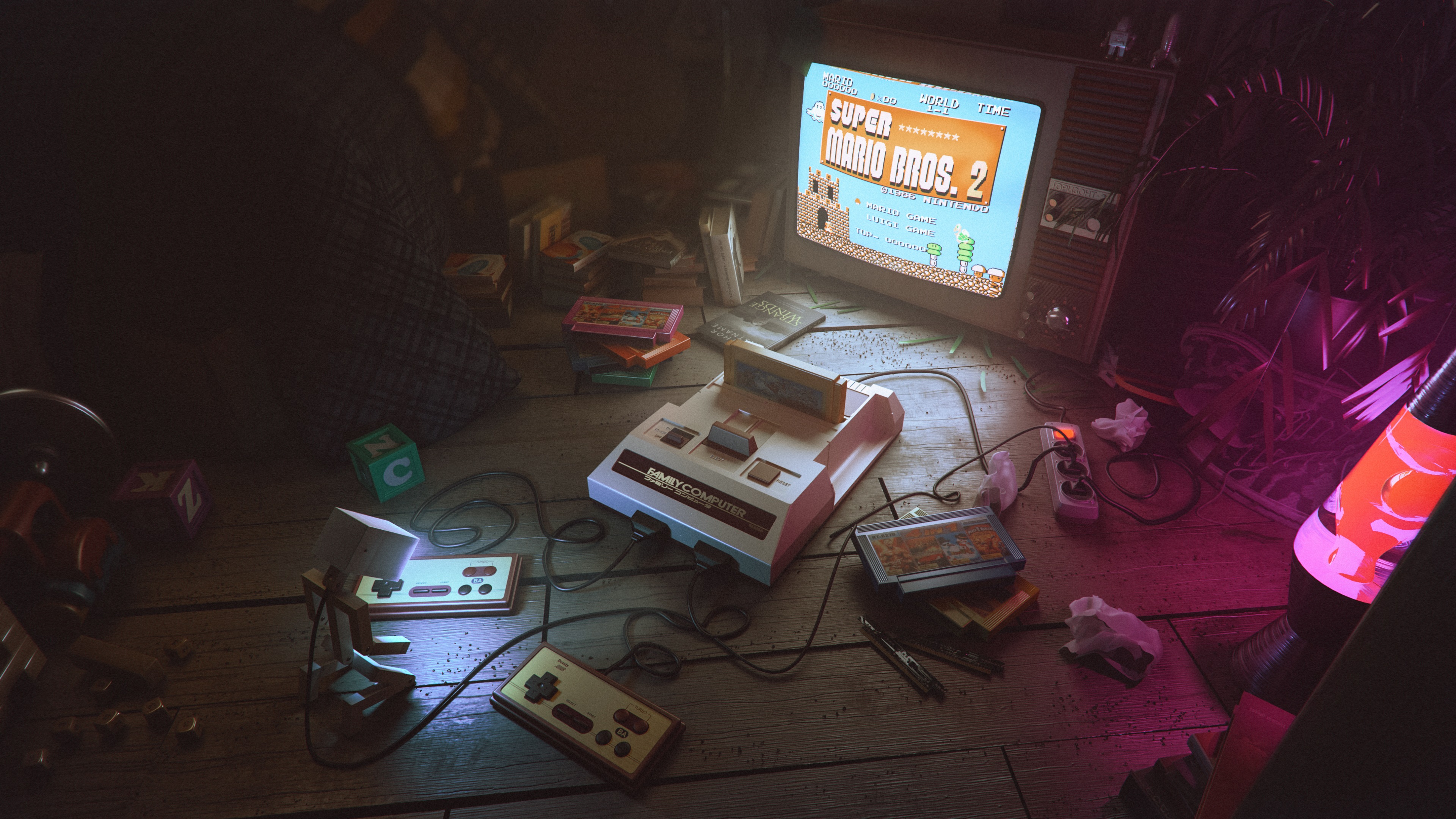 Super Mario Bros. 2 on Famicom Console HD Wallpaper