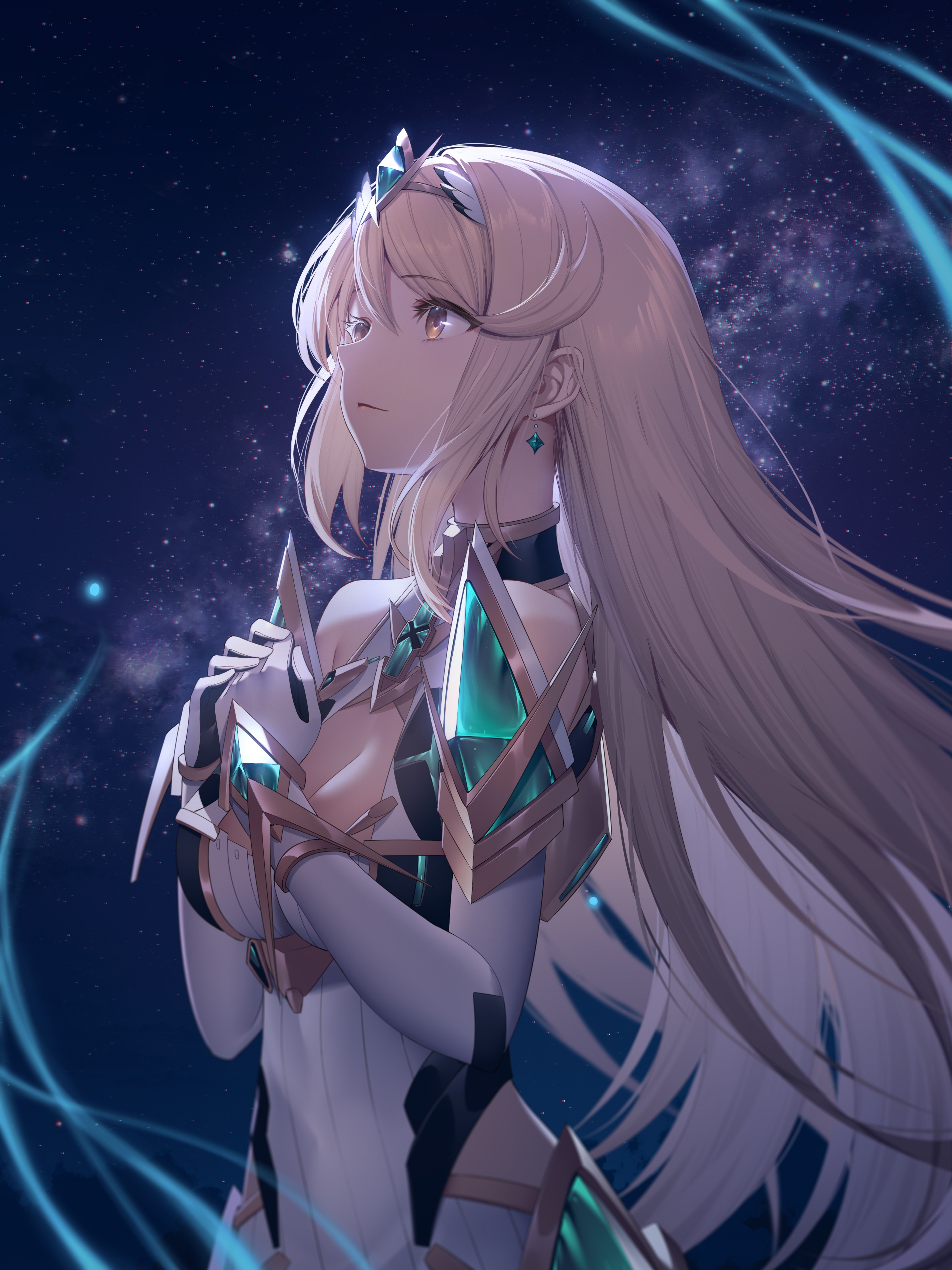 Hikari from Xenoblade Chronicles 2 in a starry night HD Phone Wallpaper