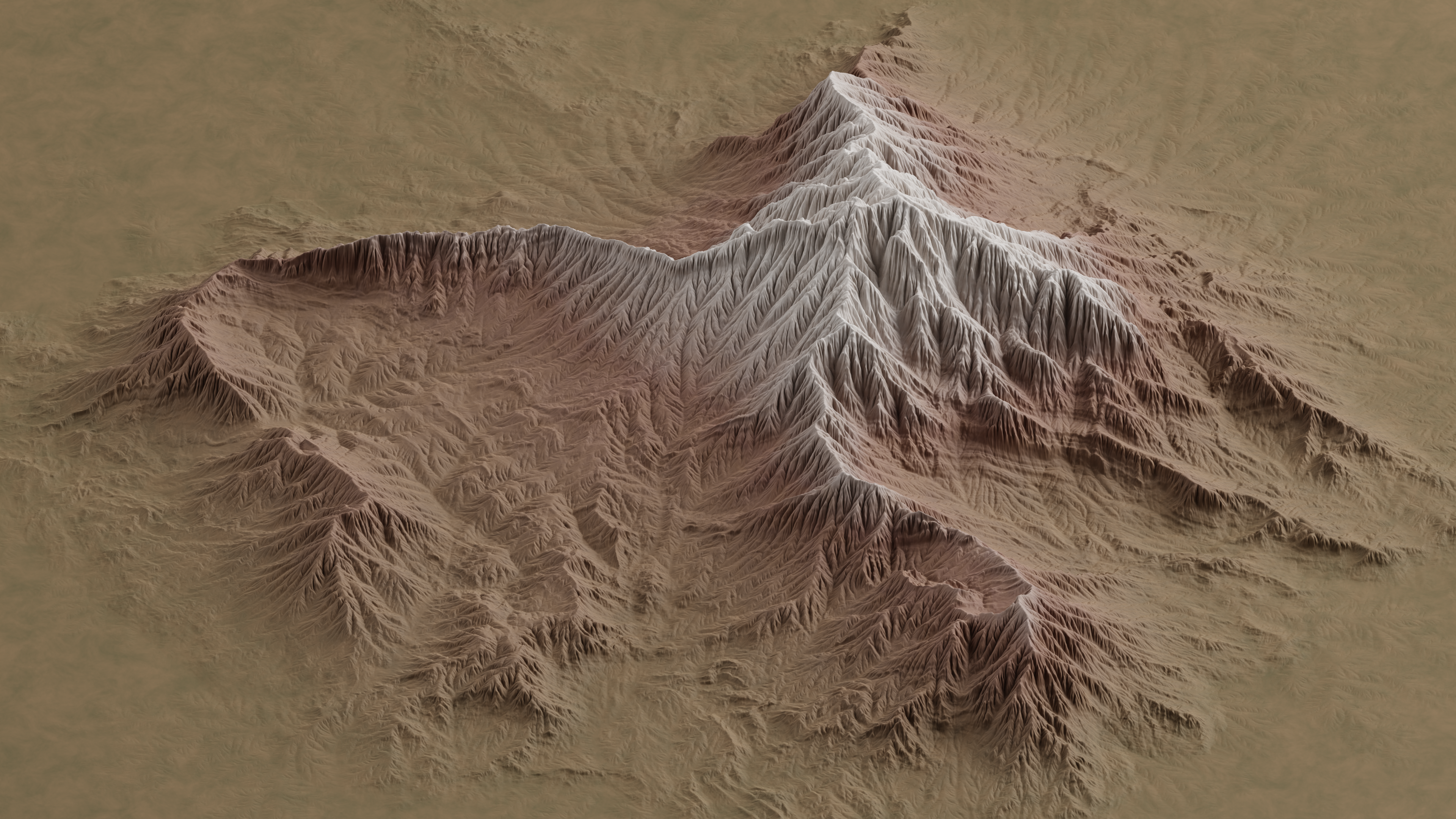 4K mountain landscape with erosion HD Wallpaper