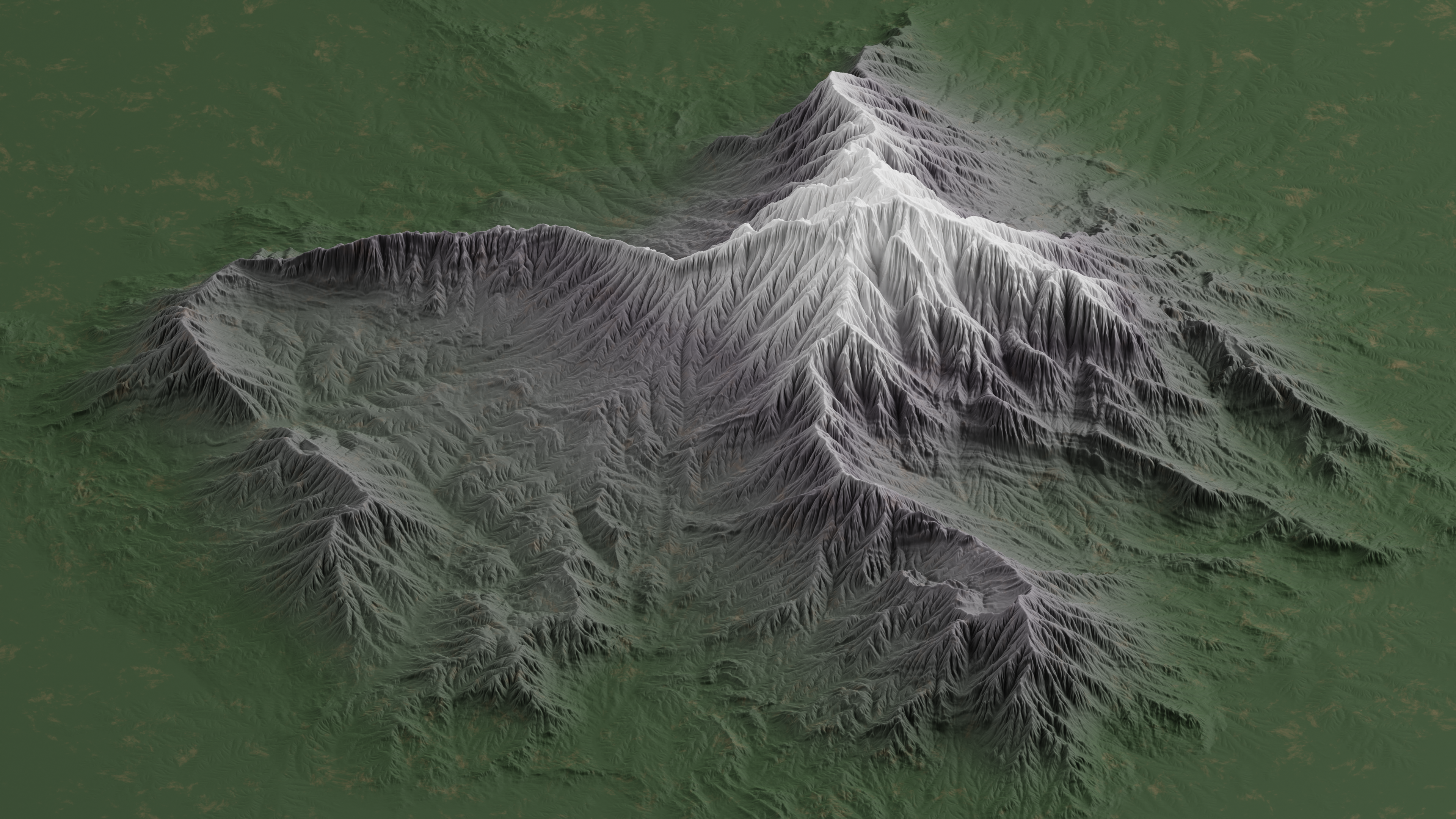 4K aerial view of eroded mountains HD Wallpaper