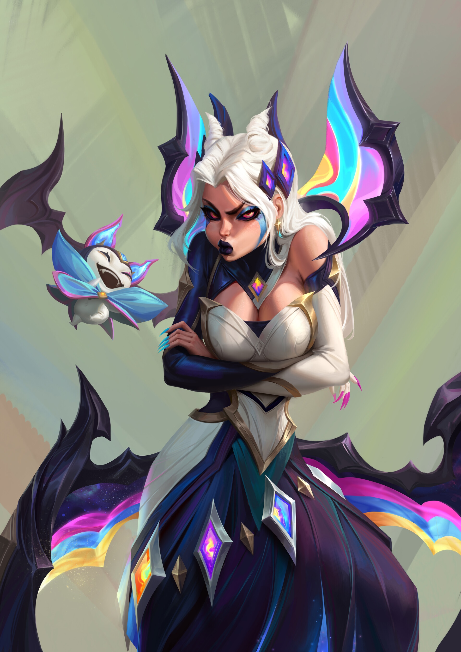 Morgana from League of Legends with a companion HD Phone Wallpaper