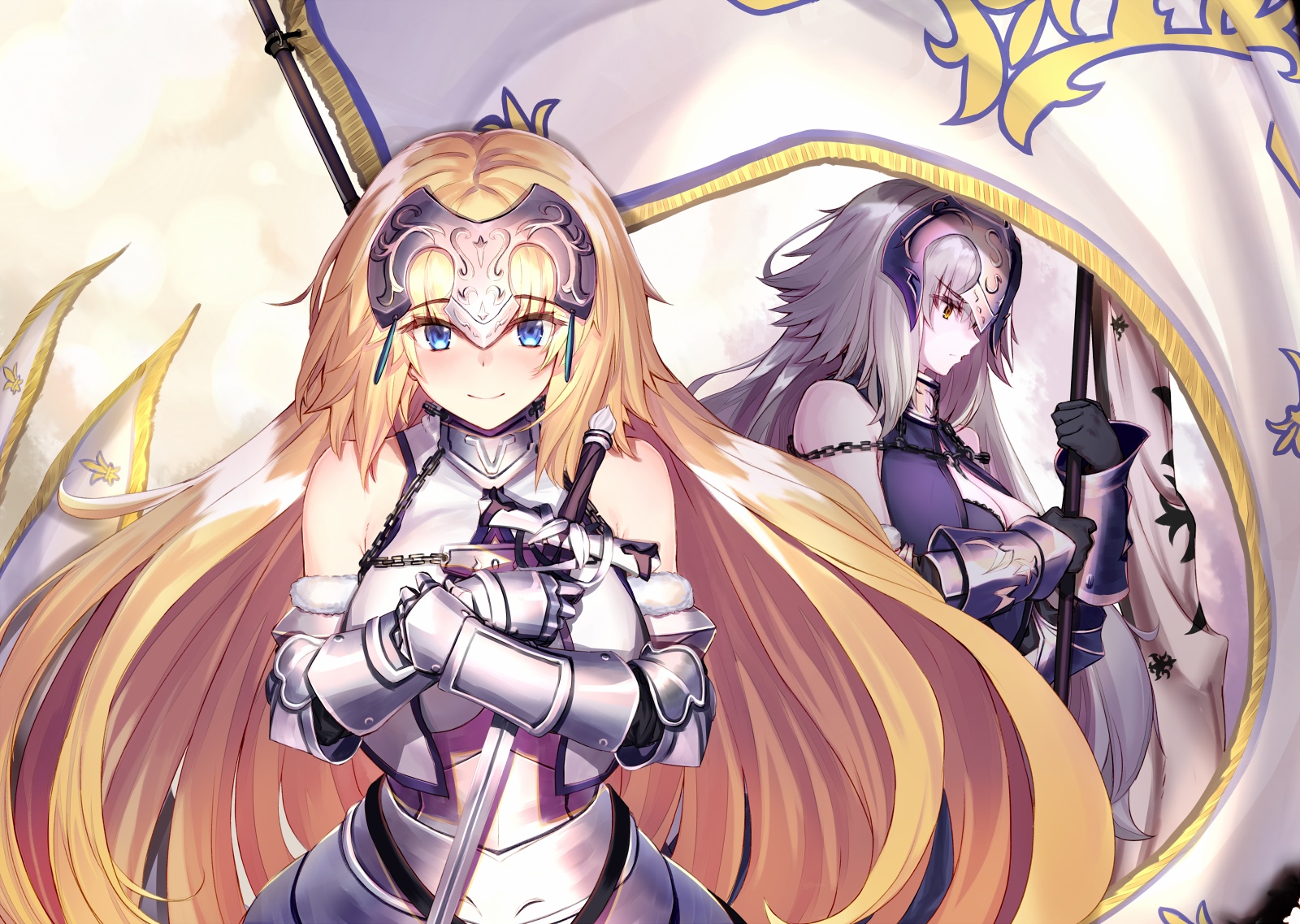 Jeanne d'Arc and Avenger Jeanne d'Arc from Fate series HD Wallpaper