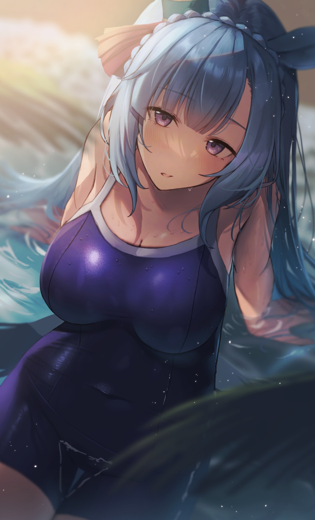 Uma Musume Pretty Derby fan art of a girl in a swimsuit HD Phone Wallpaper