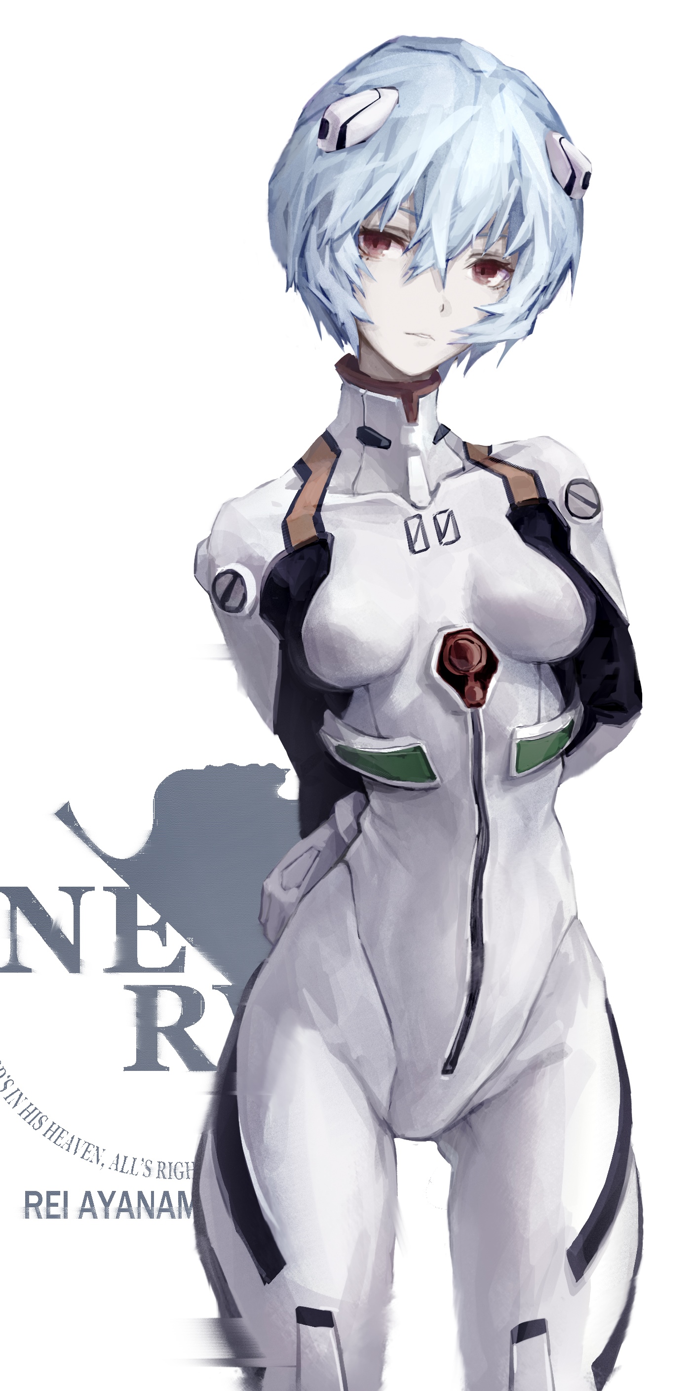 Ayanami Rei in Evangelion Plugsuit HD Phone Wallpaper