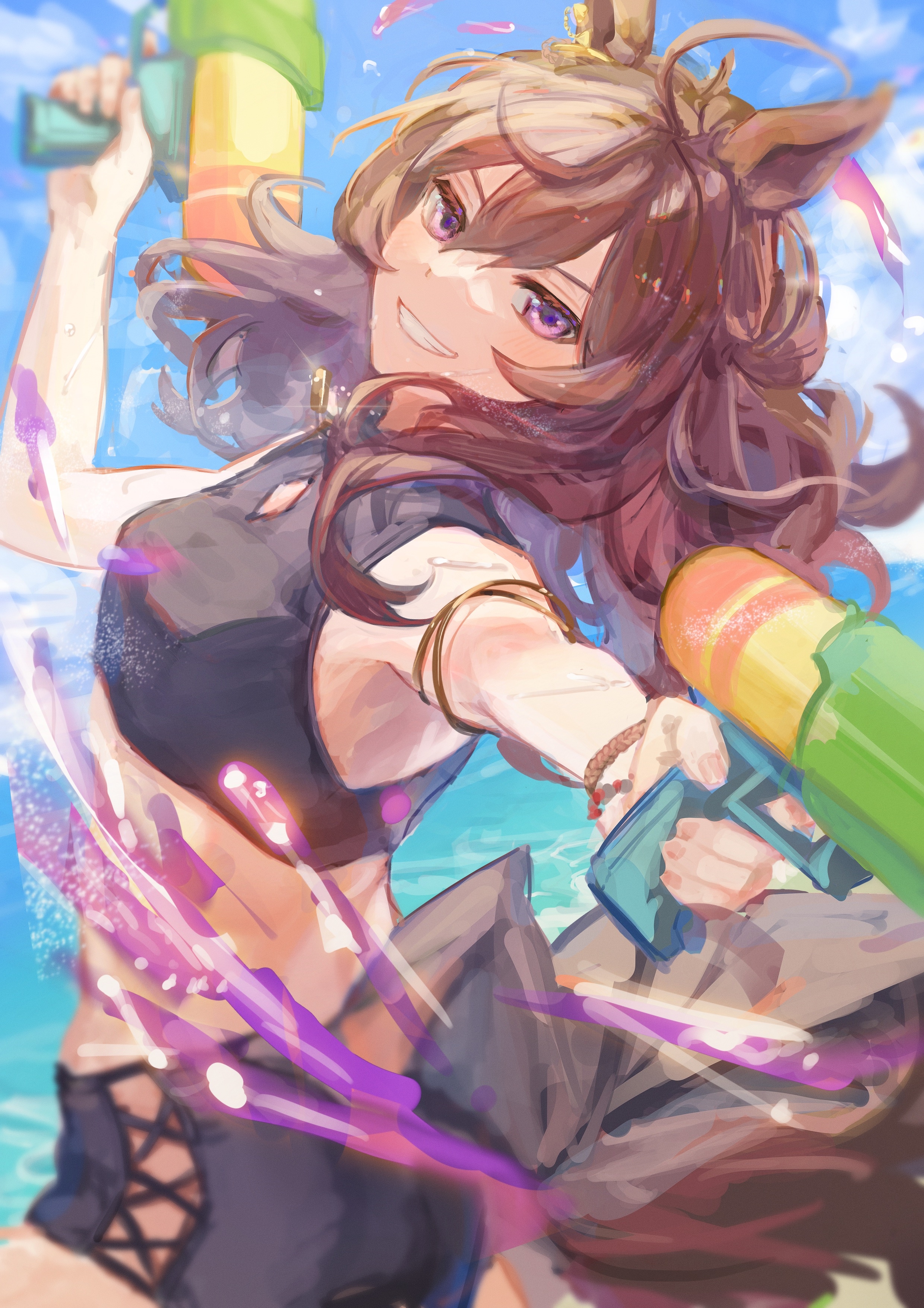 Nakayama Festa with water guns on a sunny day HD Phone Wallpaper