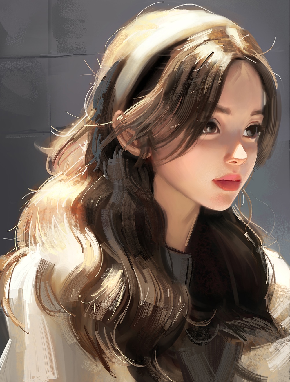 Jooyoung Park, drawing of a woman HD Phone Wallpaper