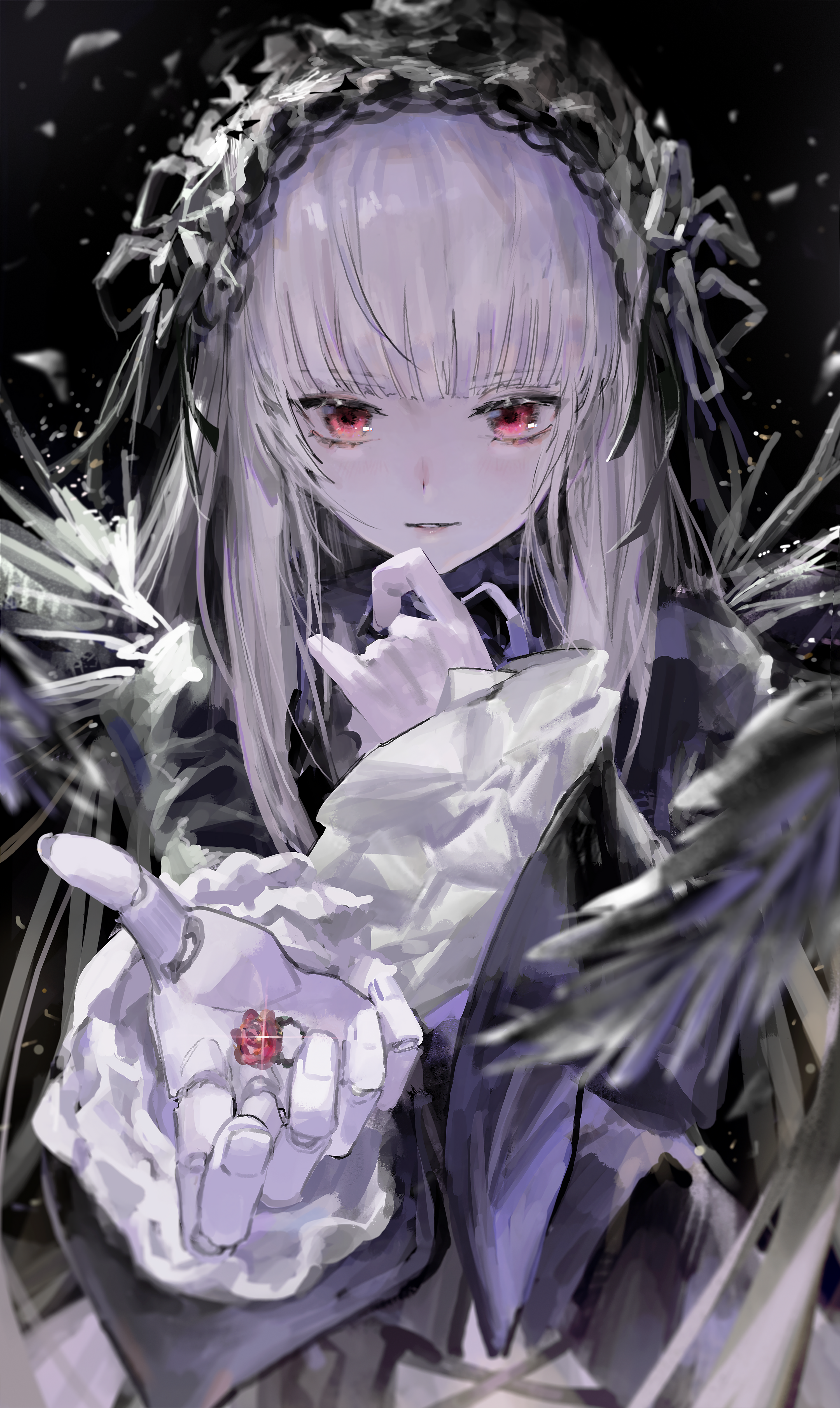 Gothic girl with red eyes and a ring HD Phone Wallpaper