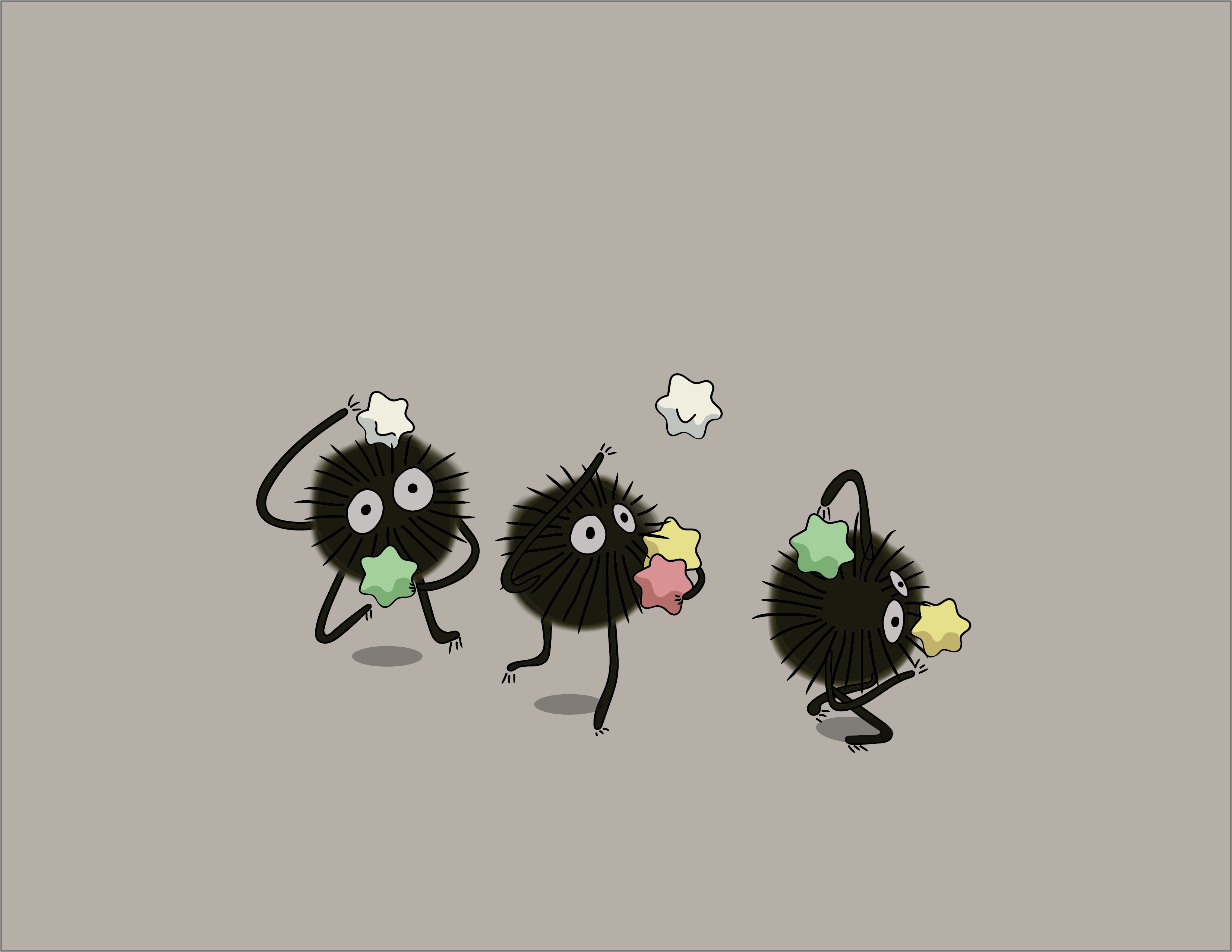 Susuwatari from Spirited Away with Star Candies HD Wallpaper