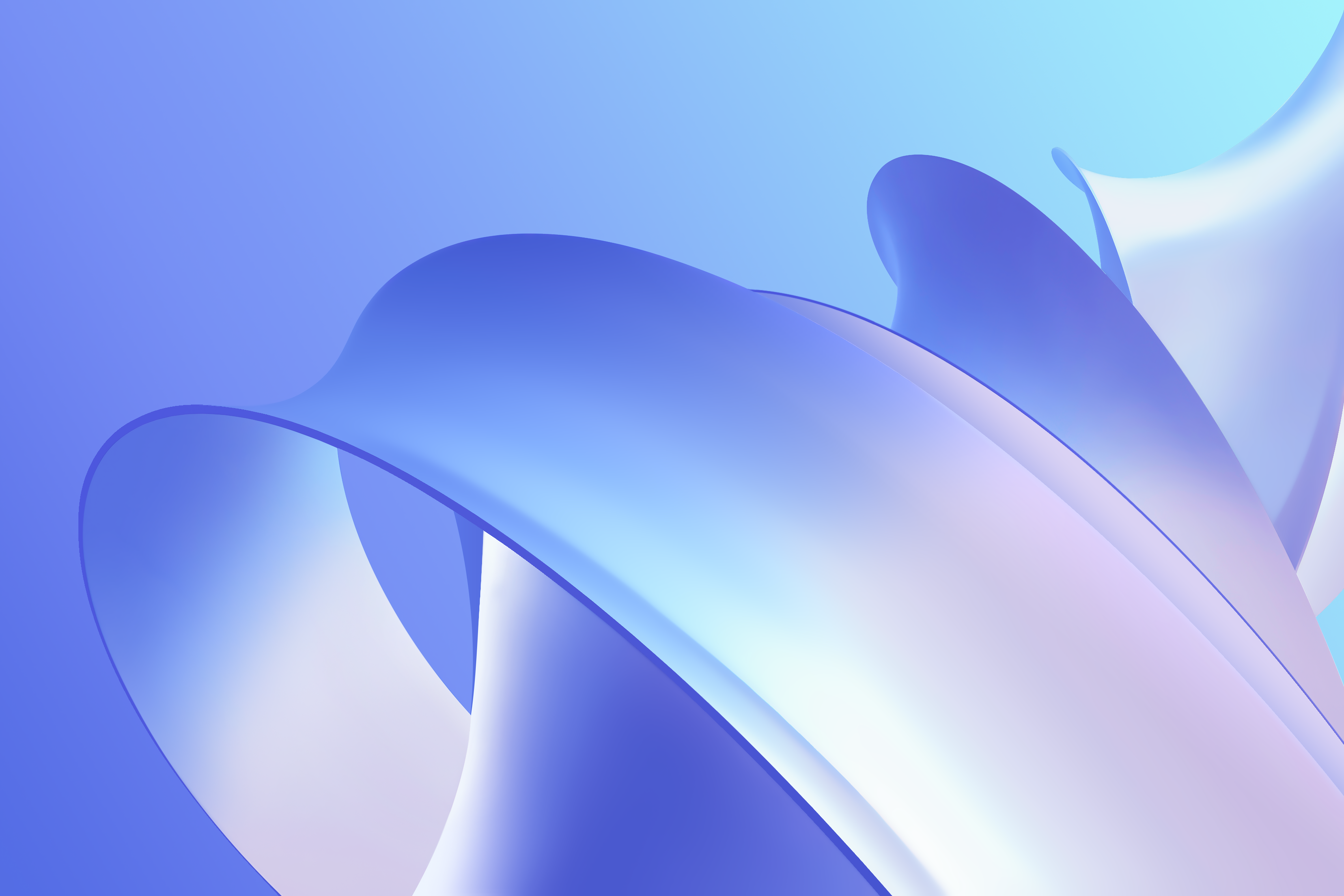 Abstract blue and white flowing shapes HD Wallpaper