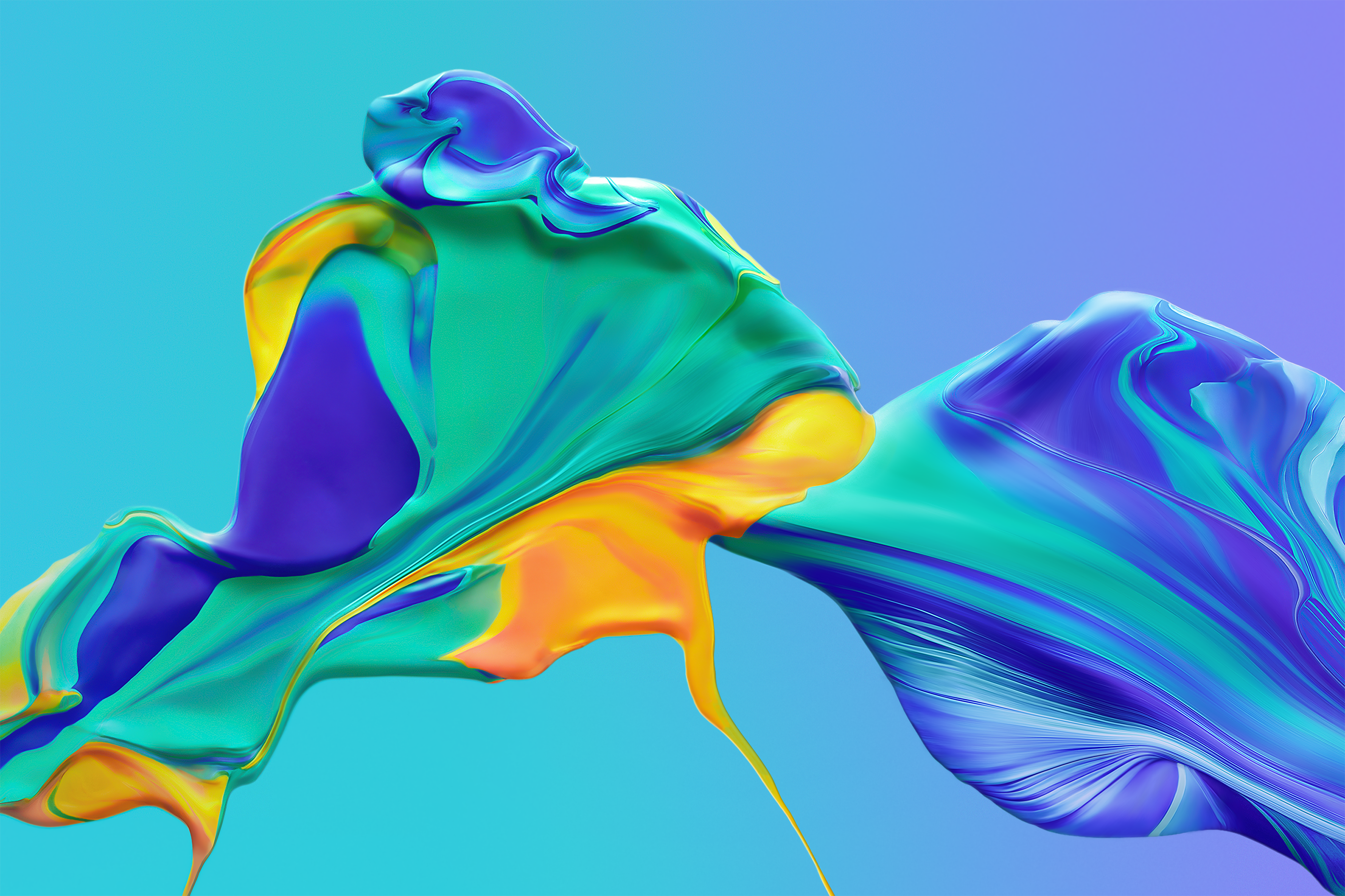 4K Huawei abstract colorful fluid art HD Wallpaper