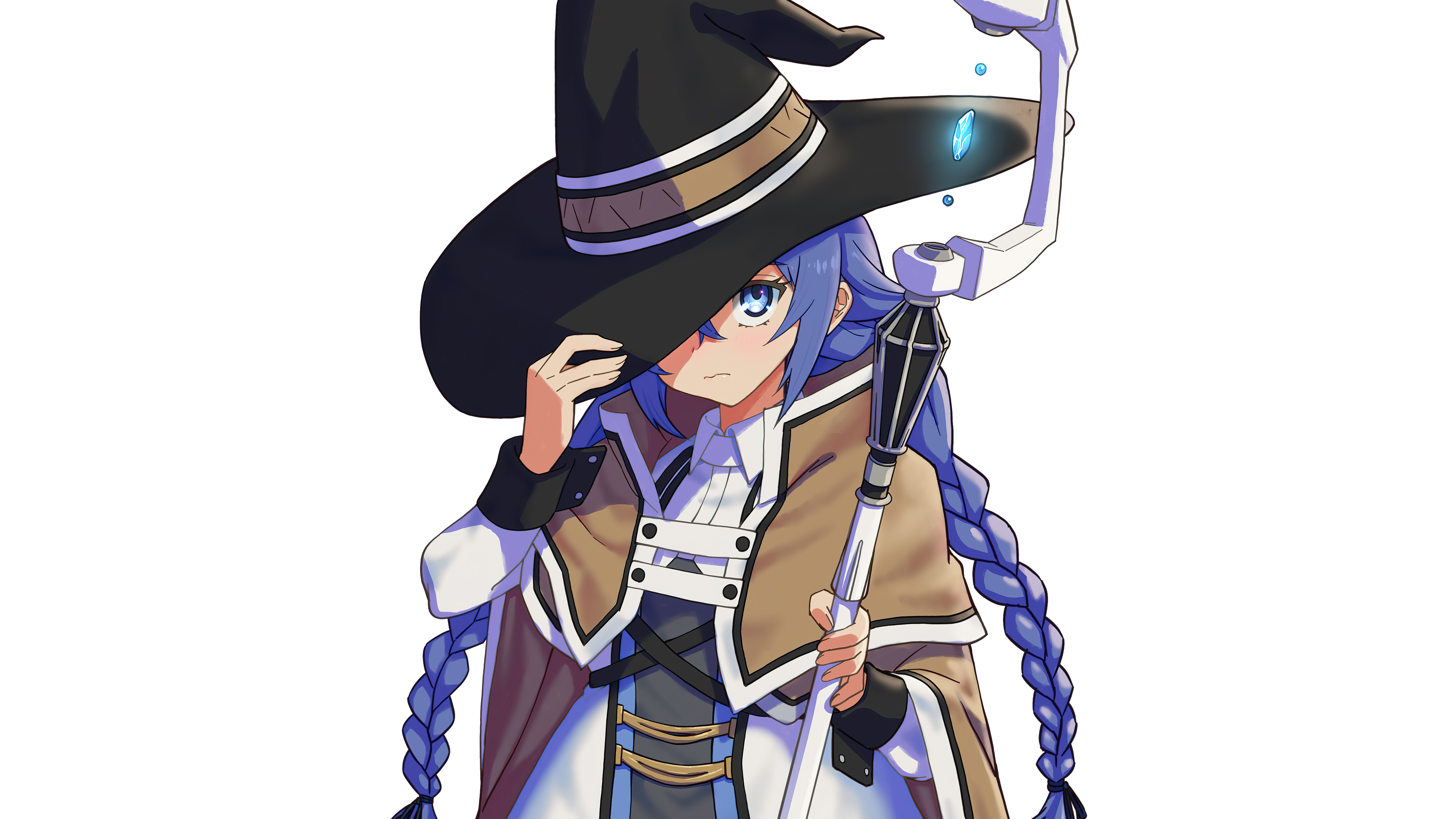Roxy Migurdia from Mushoku Tensei with blue hair and braids HD Wallpaper