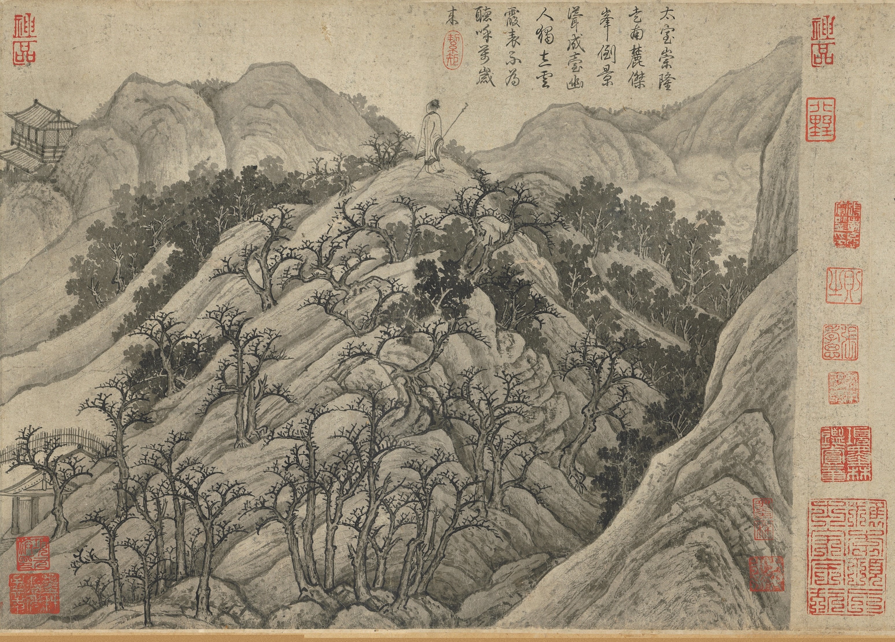 Landscape with a Scholar and a Pavilion HD Wallpaper