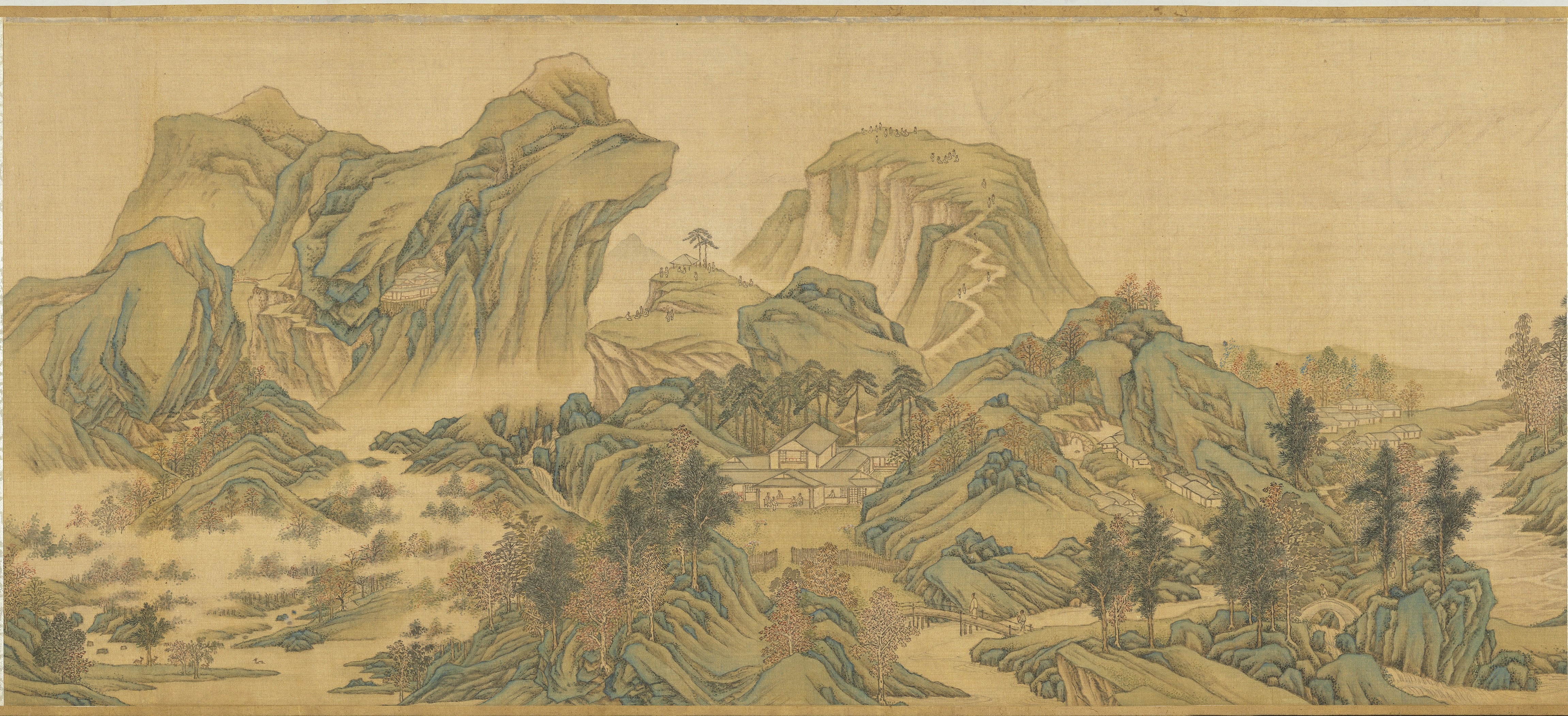 Chinese Landscape Painting with Mountains and River HD Wallpaper