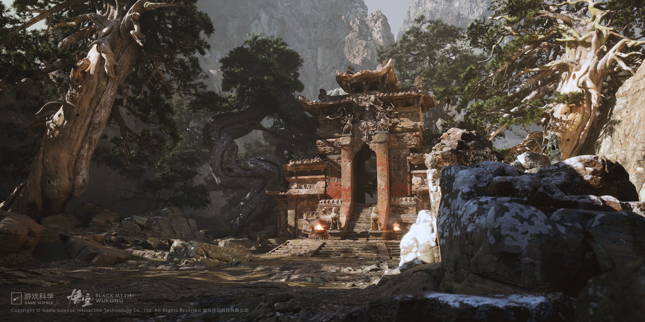 Black Myth: Wukong ancient temple entrance HD Wallpaper