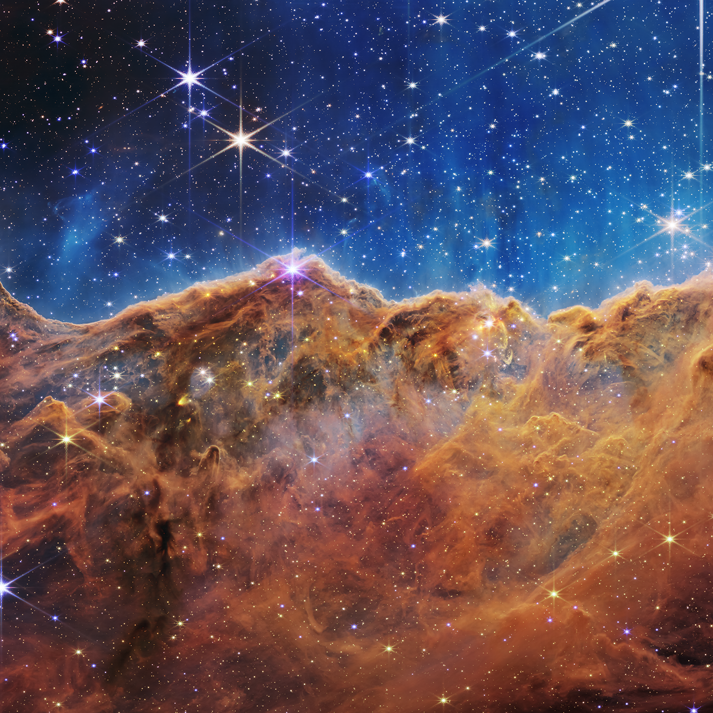 Carina Nebula: Mountains of Stars in Infrared HD Wallpaper