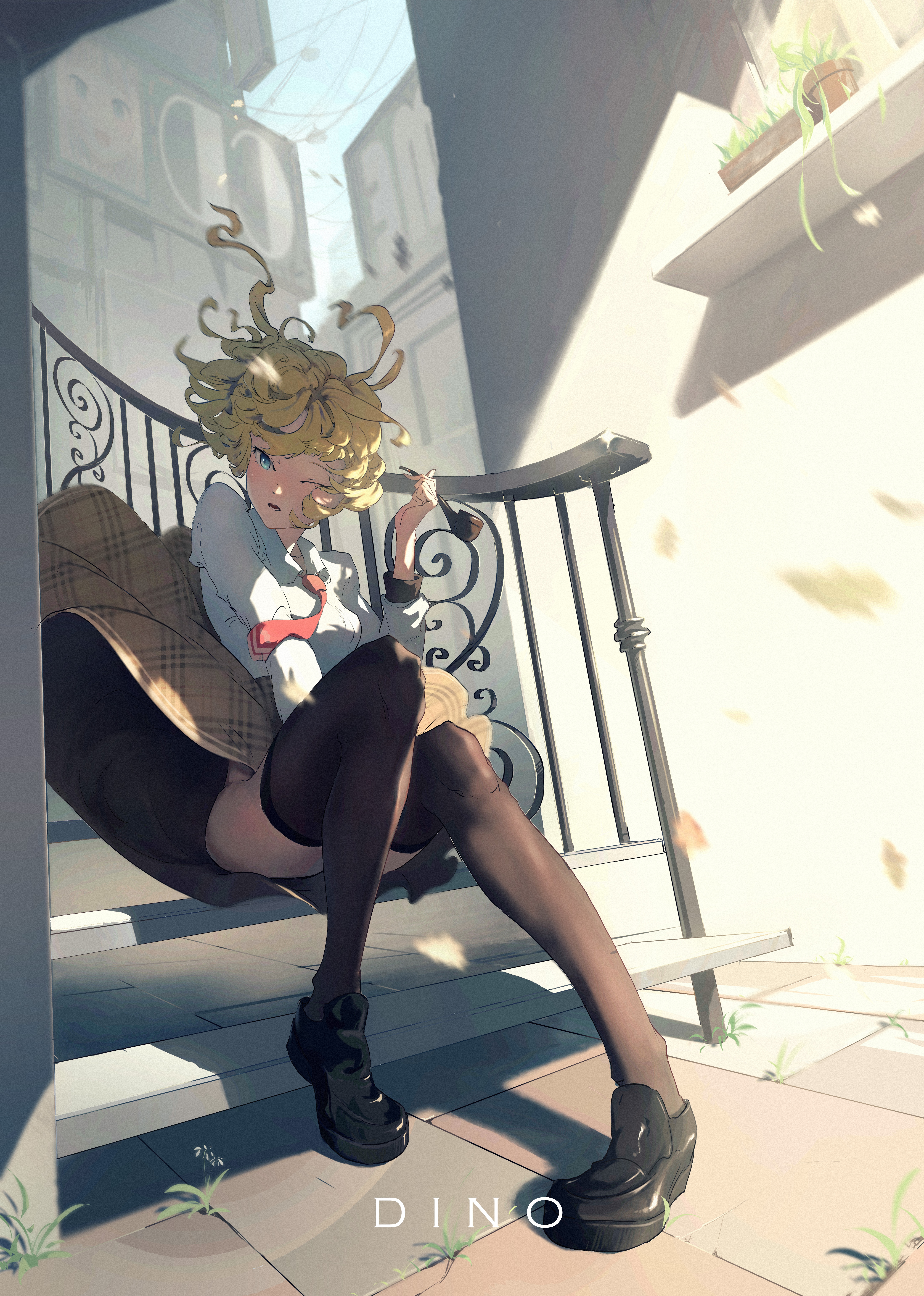 Watson Amelia sitting on stairs HD Phone Wallpaper