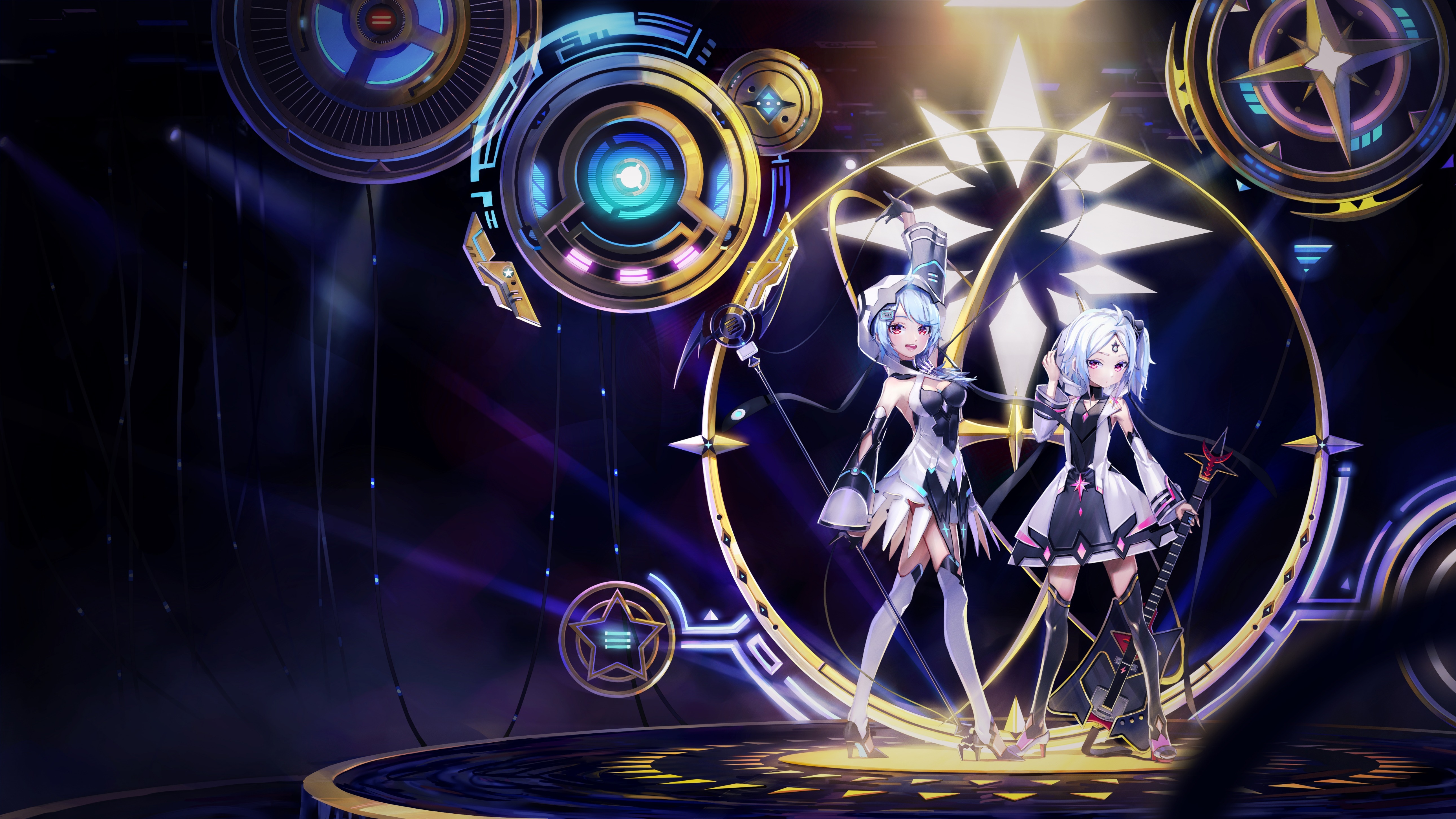 4K Bilibili 33 and 22 with guitars HD Wallpaper