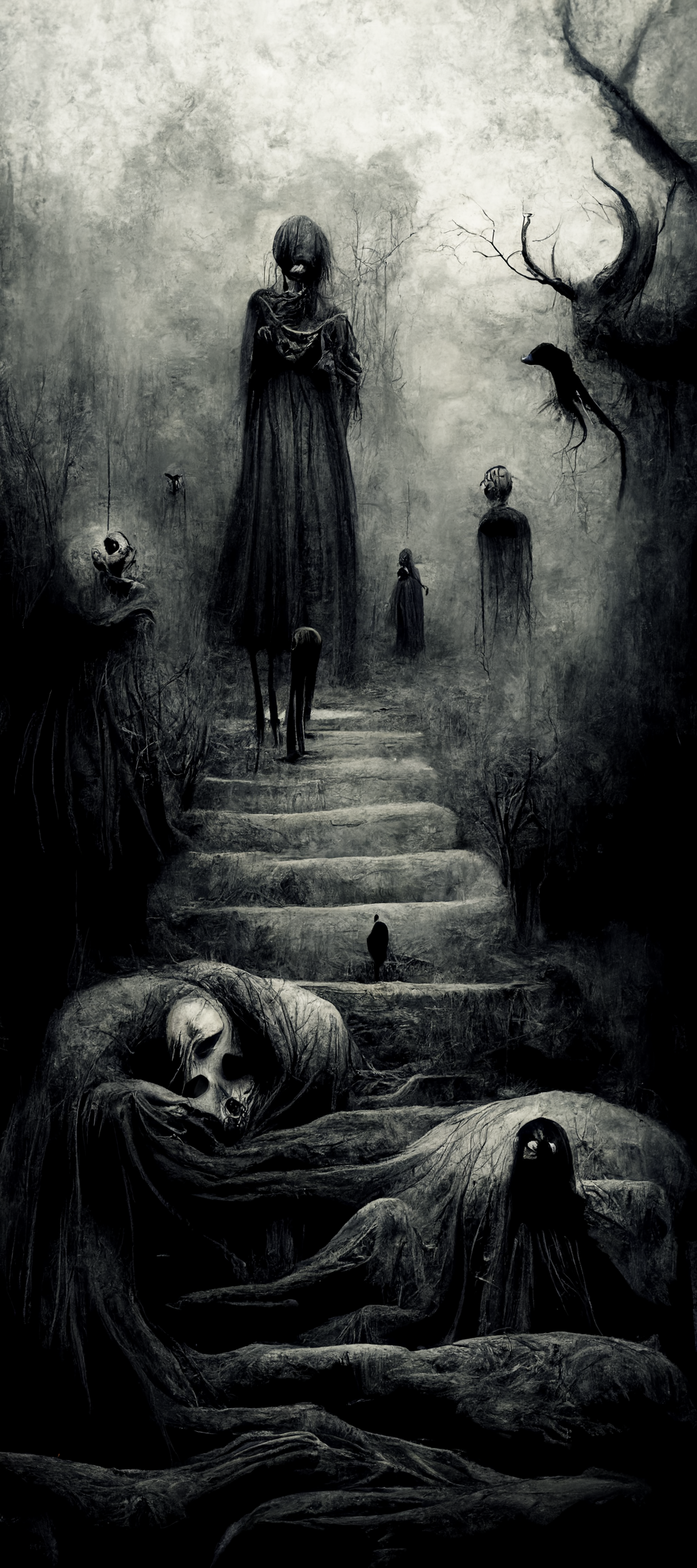 Dark Fantasy Art of a Nightmare Landscape HD Phone Wallpaper