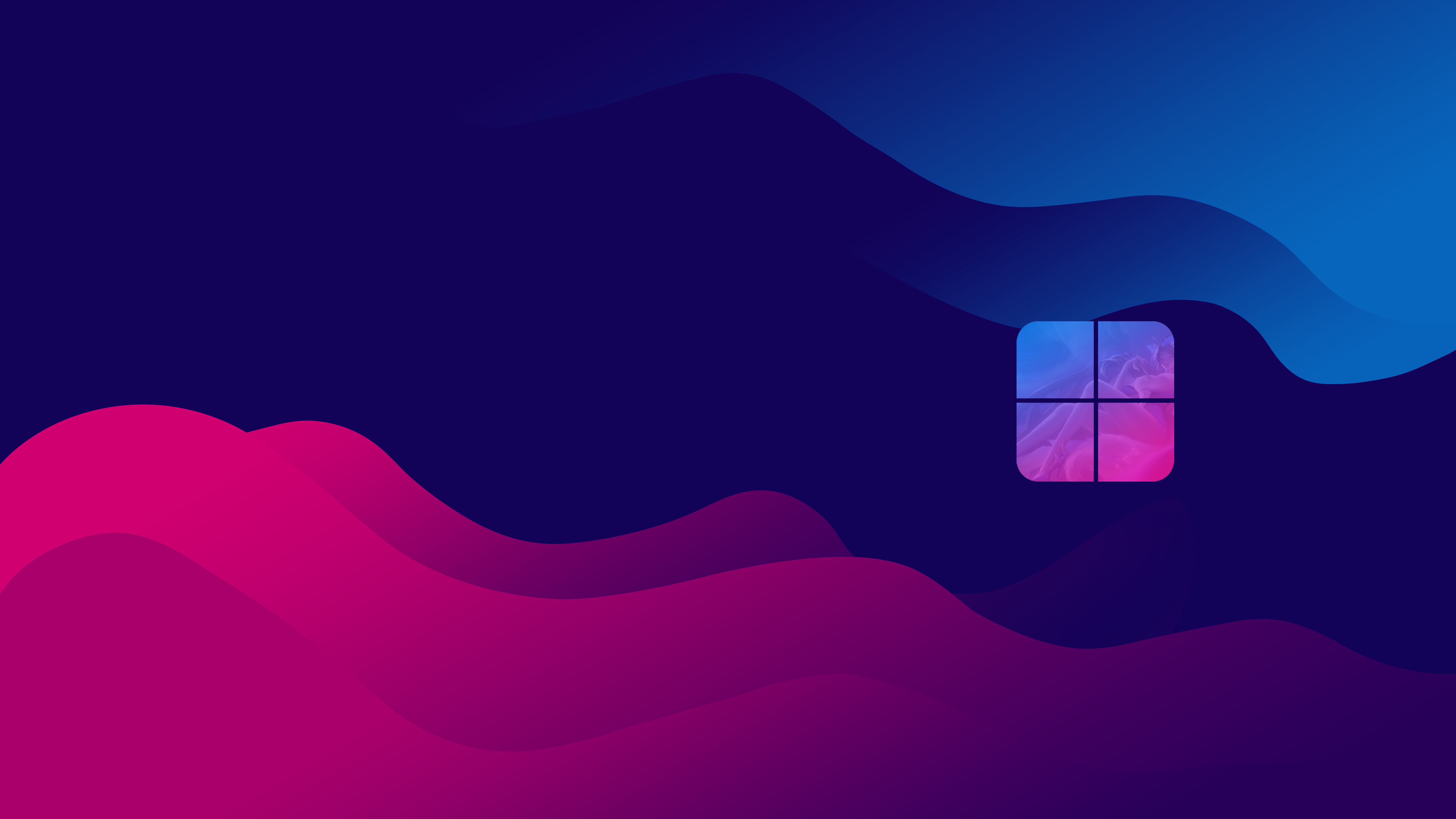 Windows 12 logo with abstract waves HD Wallpaper