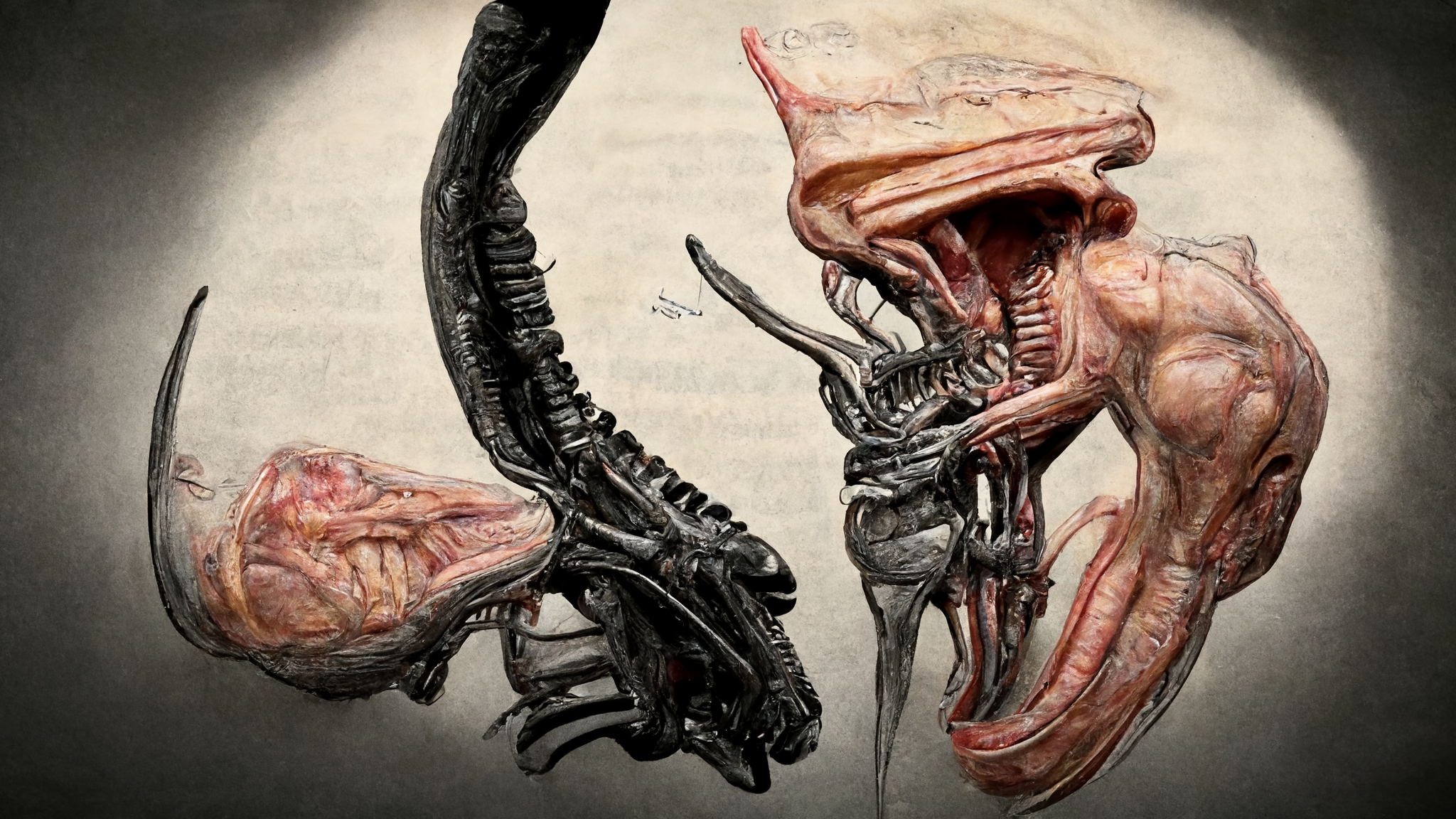 Surreal Alien Anatomy Artwork HD Wallpaper
