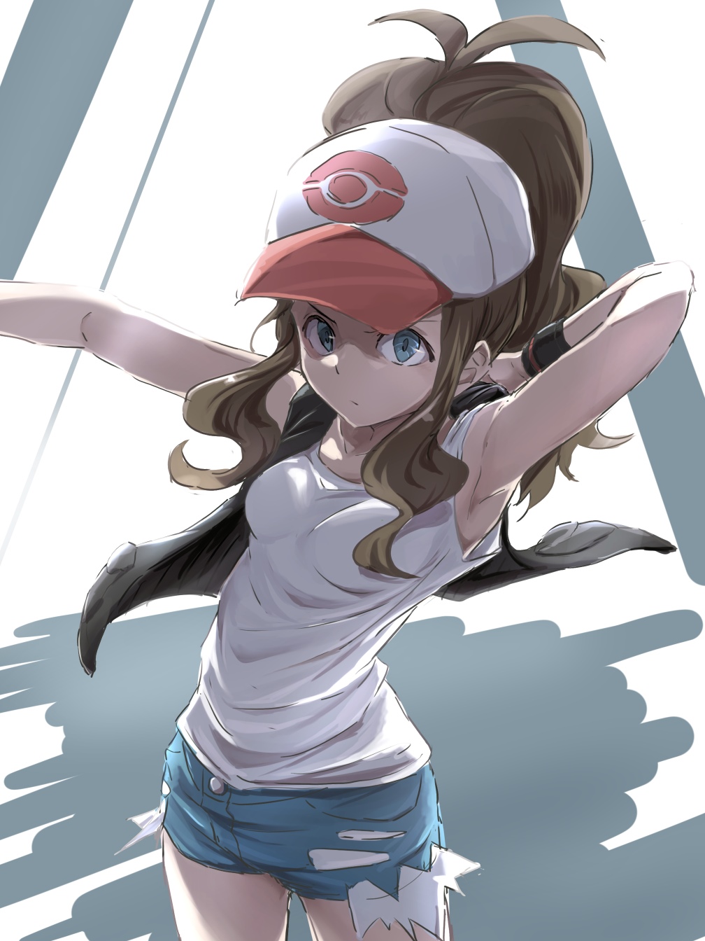 Hilda from Pokémon wearing a hat and shorts HD Phone Wallpaper