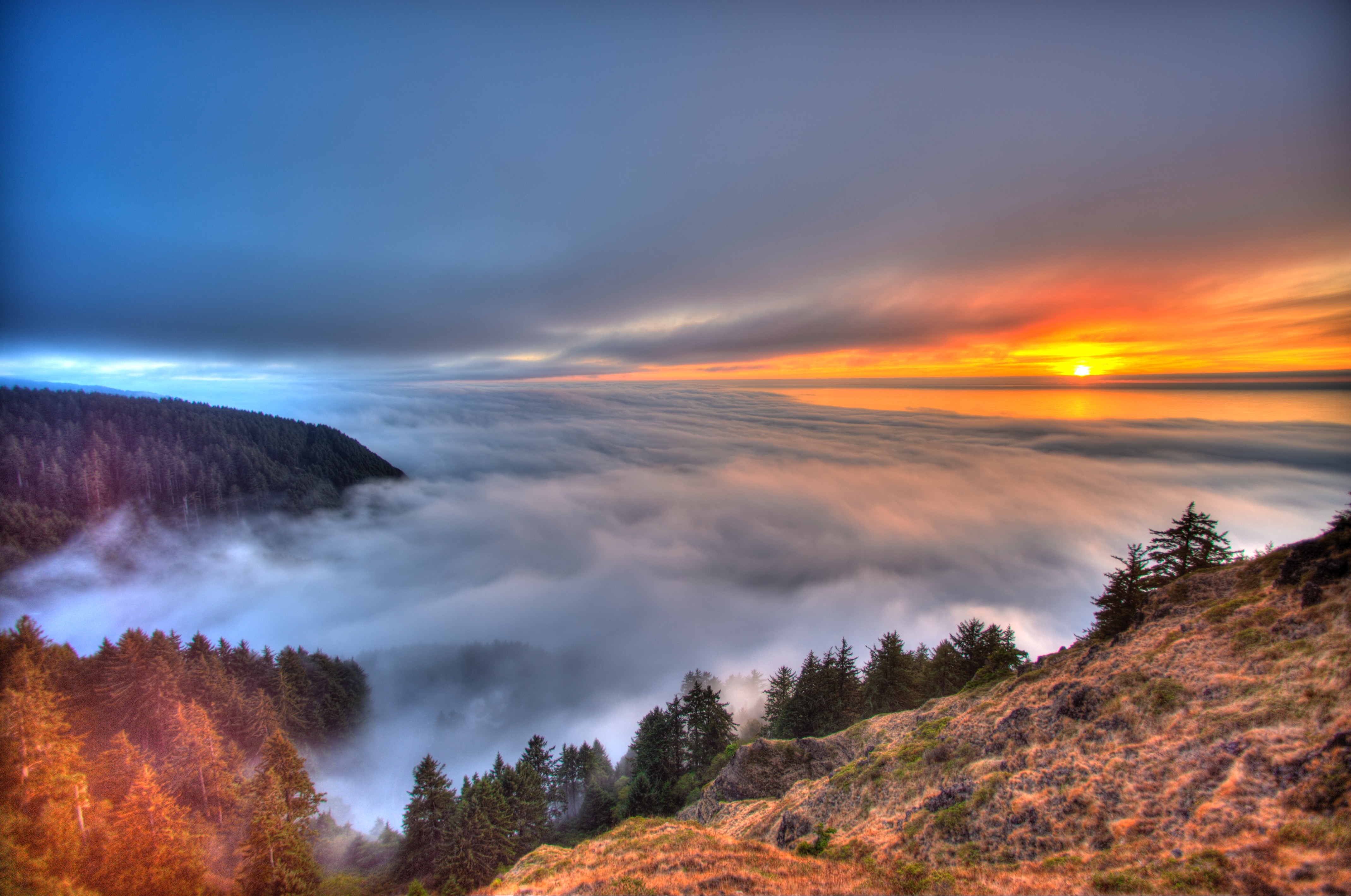 4K mountains nature sunset sky HD Wallpaper
