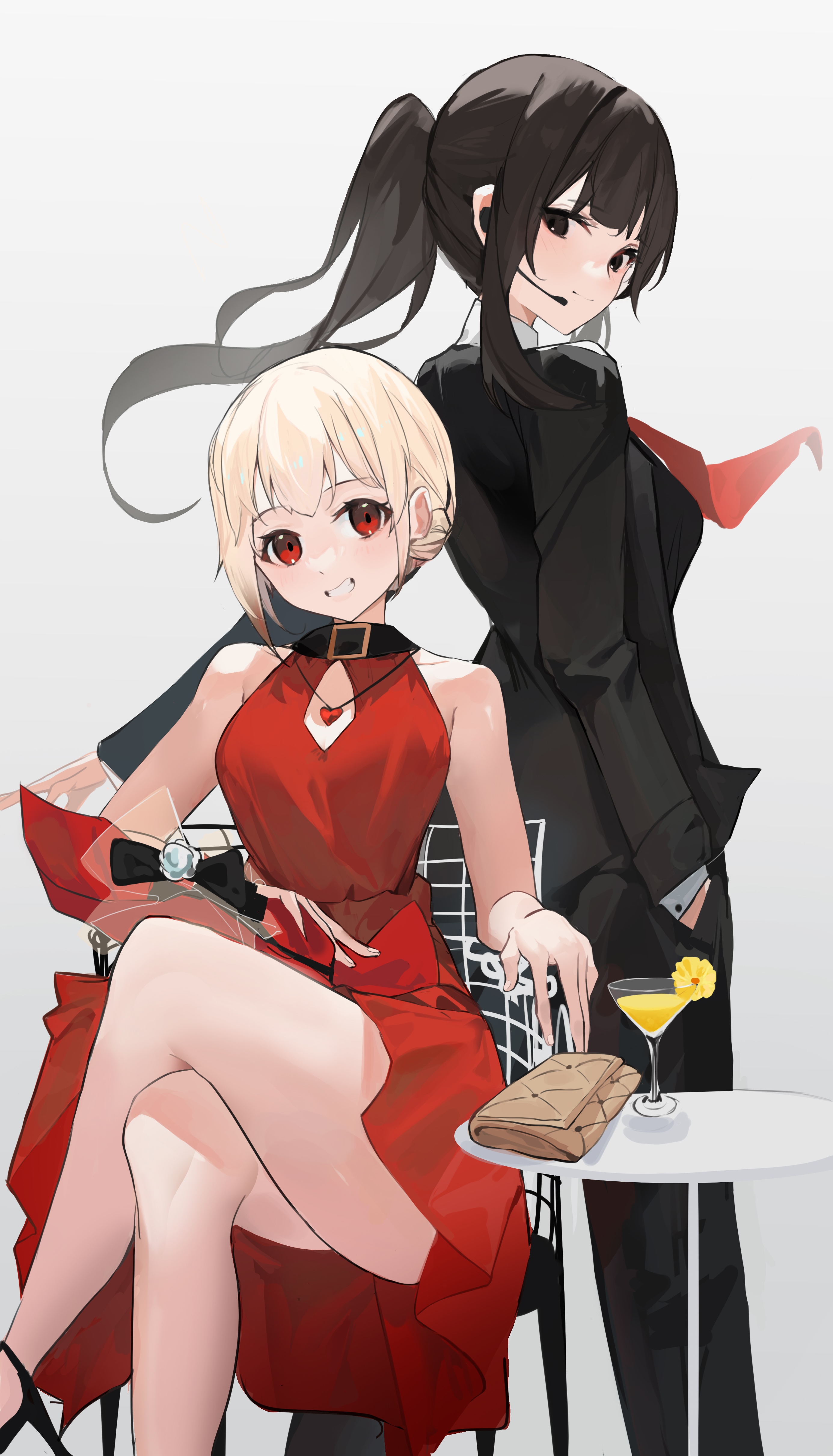 Lycoris Recoil fan art of Inoue Takina and Nishikigi Chisato HD Phone Wallpaper