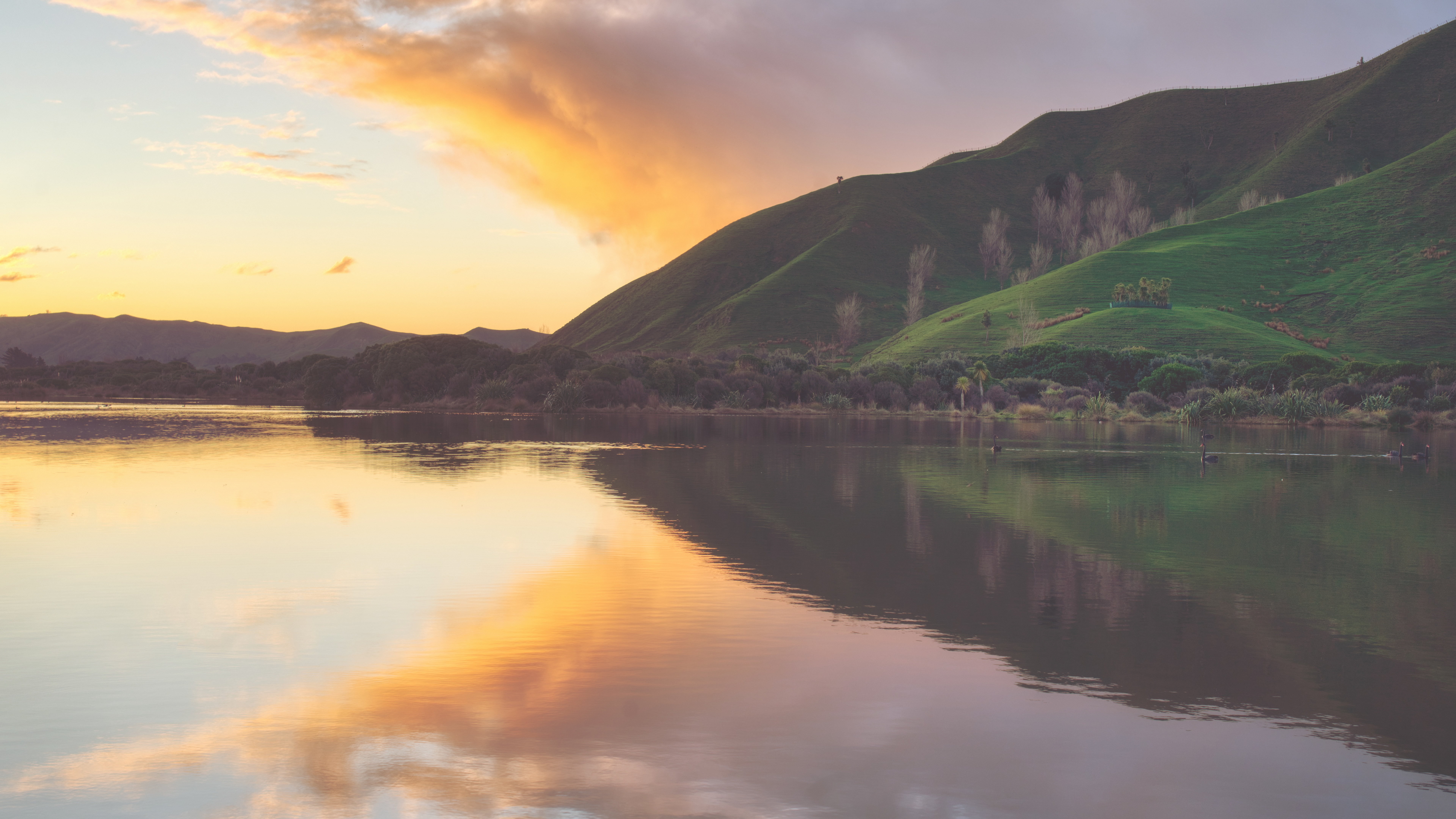 4K New Zealand Landscape with Water Reflection HD Wallpaper