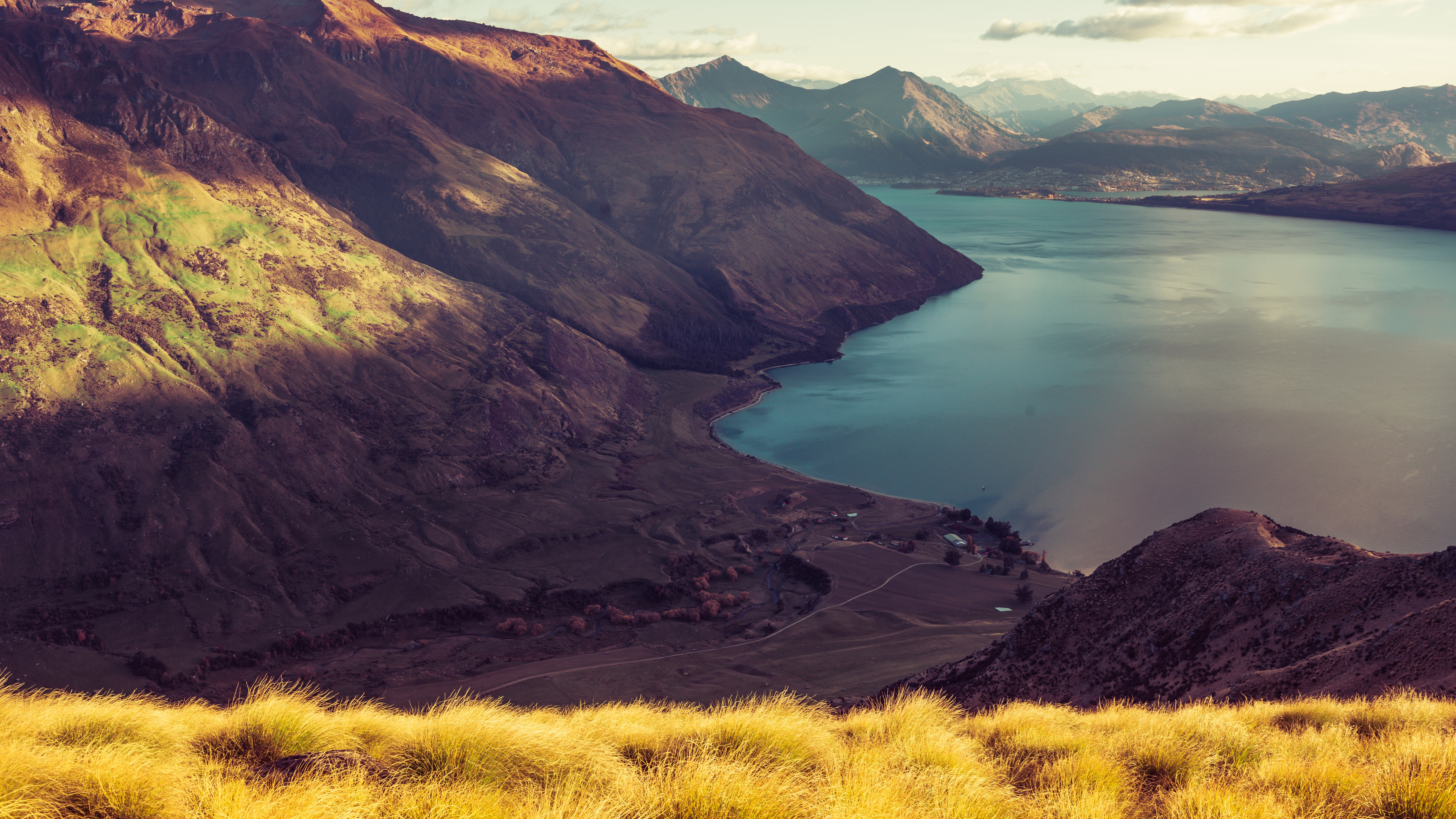 4K landscape of mountains and water in New Zealand HD Wallpaper